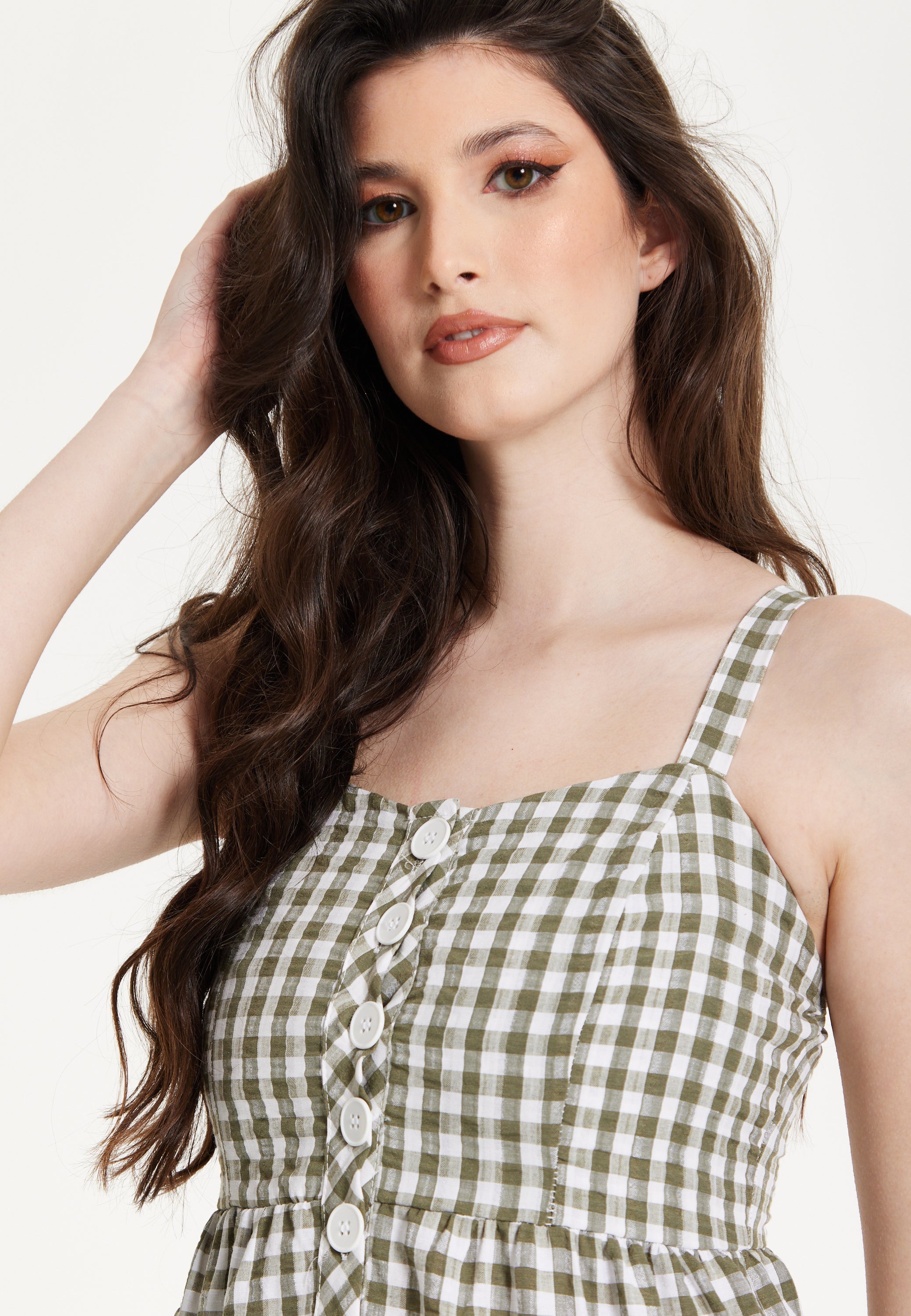 Gingham Tiered Maxi Chekered Dress