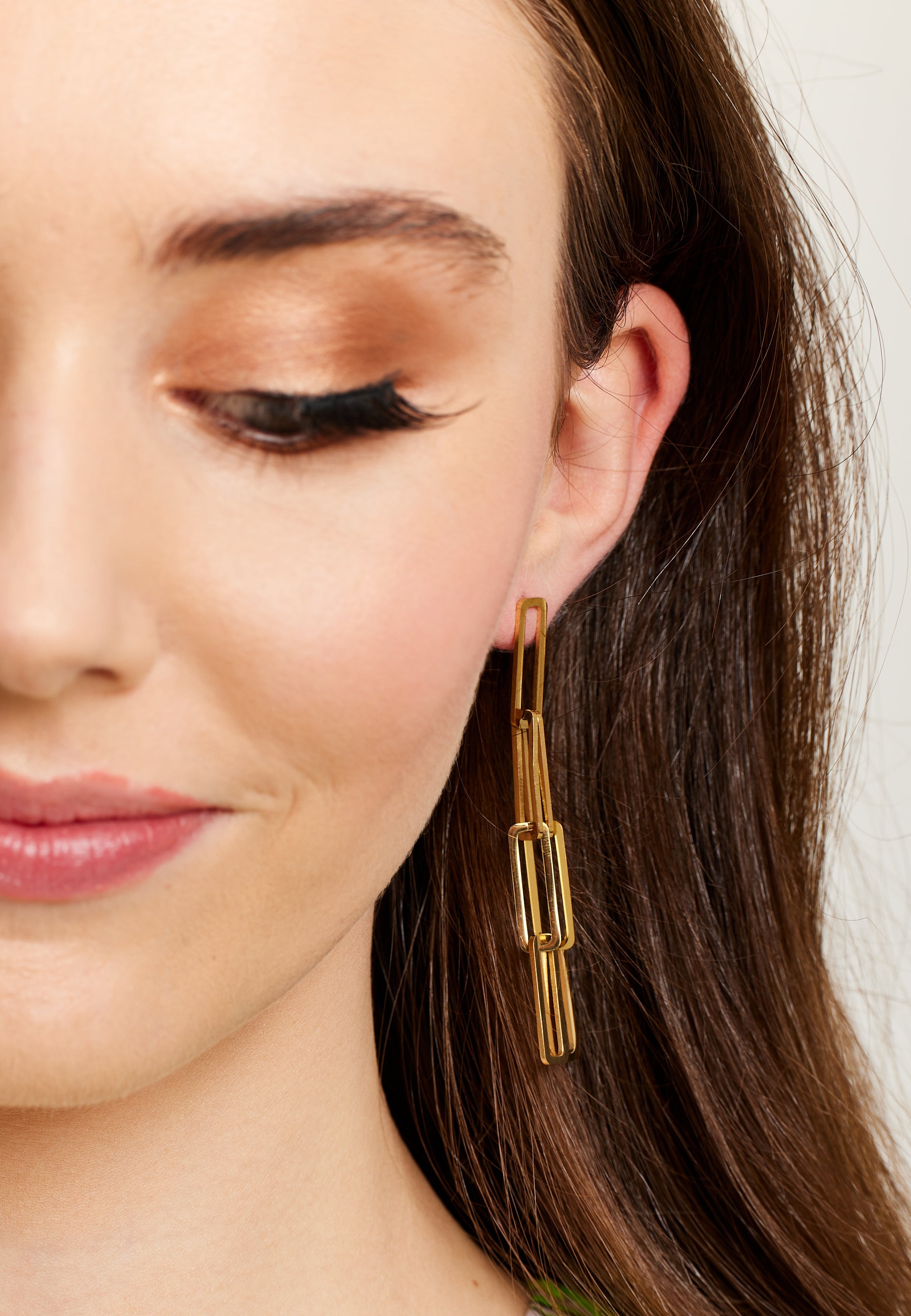 Liquorish Chain Link Earrings In Gold