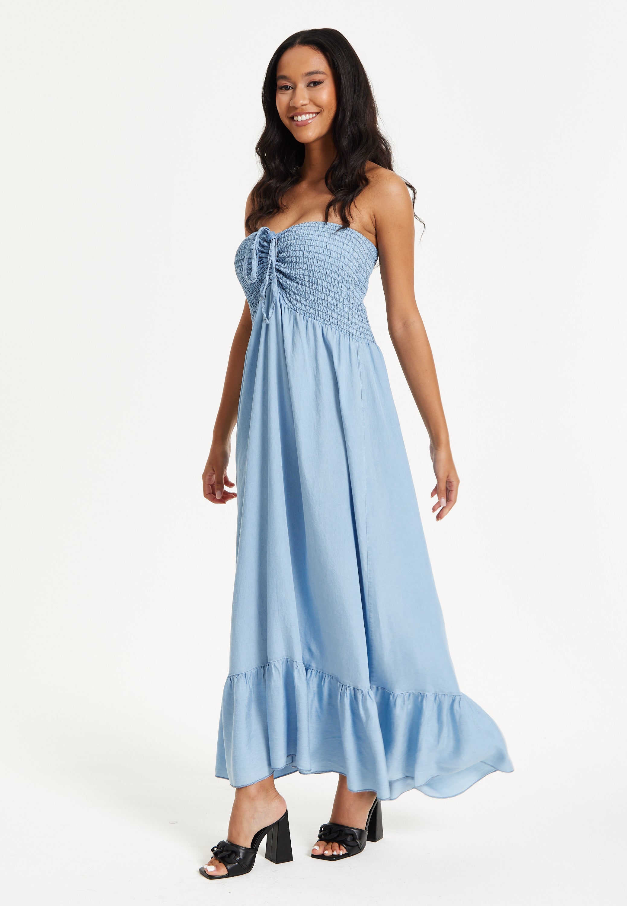 Tencel Strapless Maxi Dress