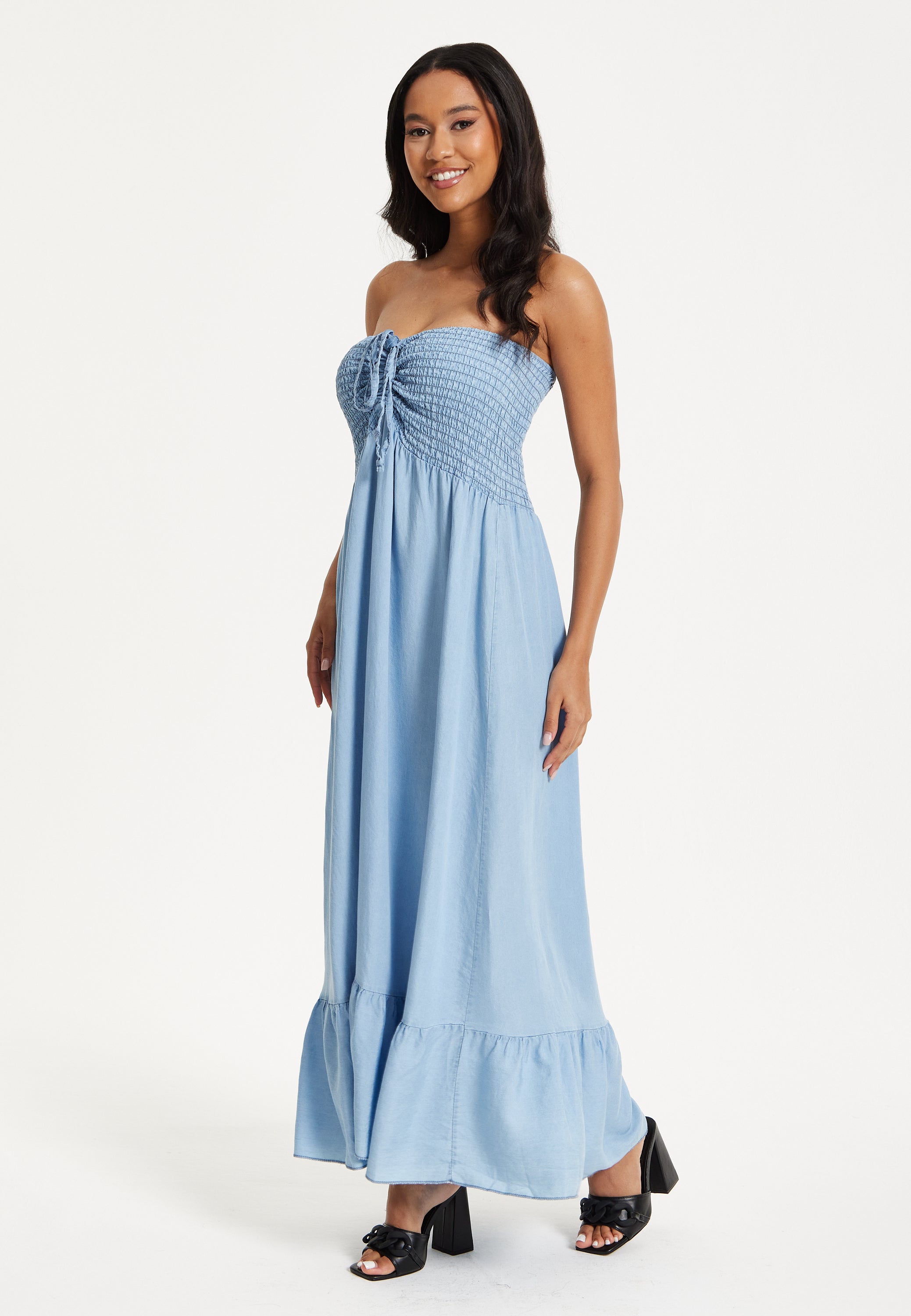 Tencel Strapless Maxi Dress