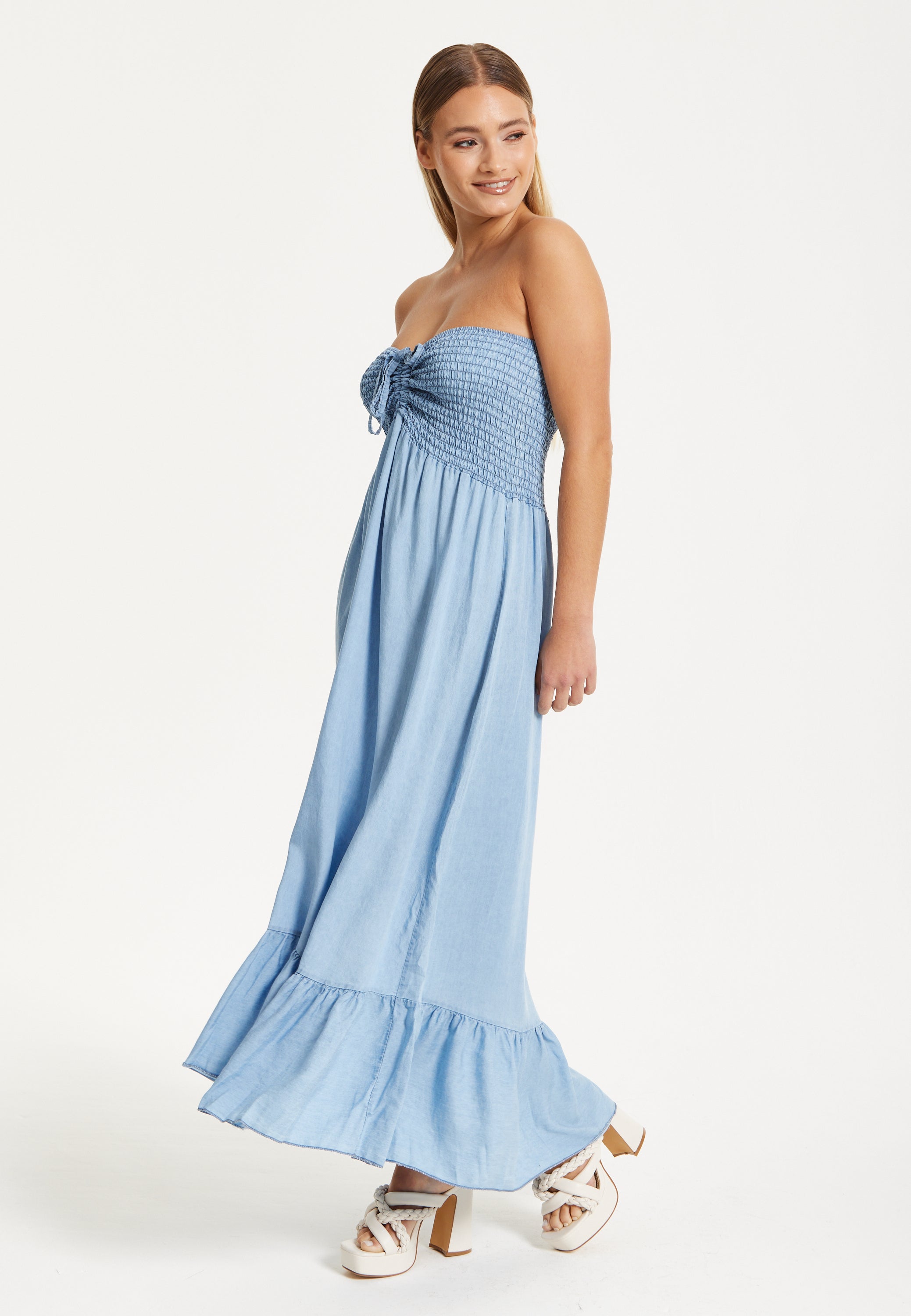 Tencel Strapless Maxi Dress