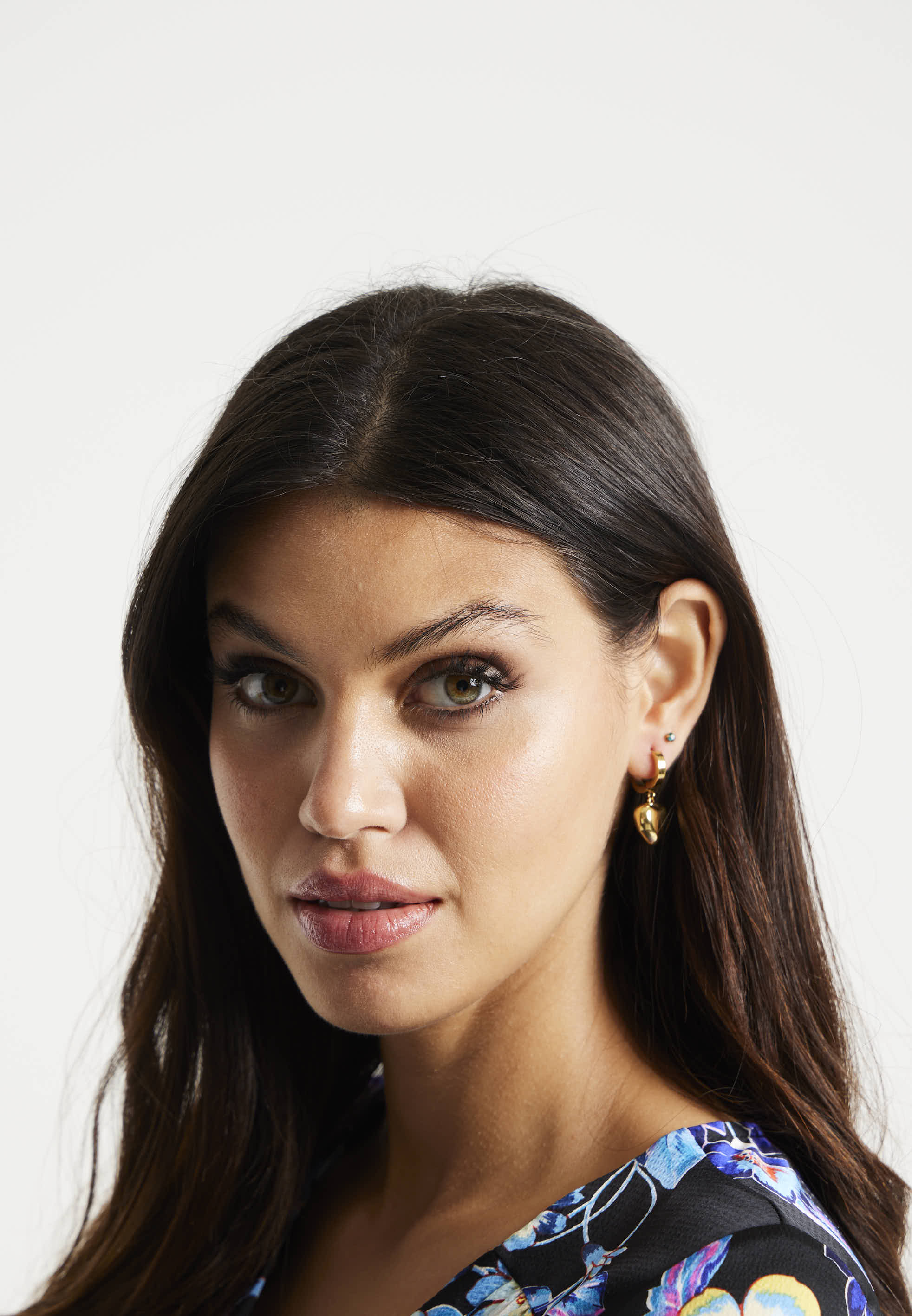 Liquorish Mini Heart Hoop Earrings in Gold