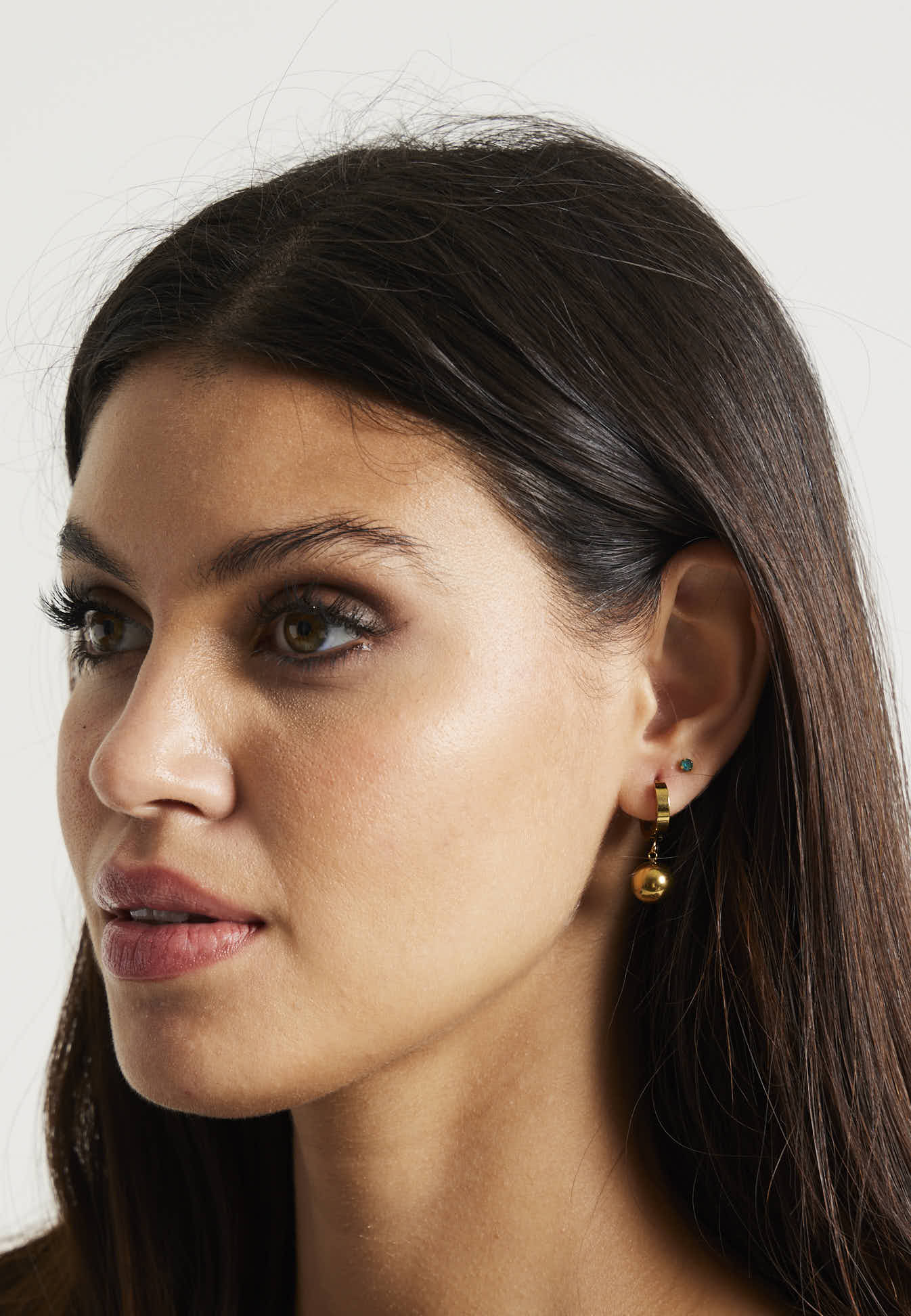 Liquorish Ball Mini Hoop Earrings In Gold