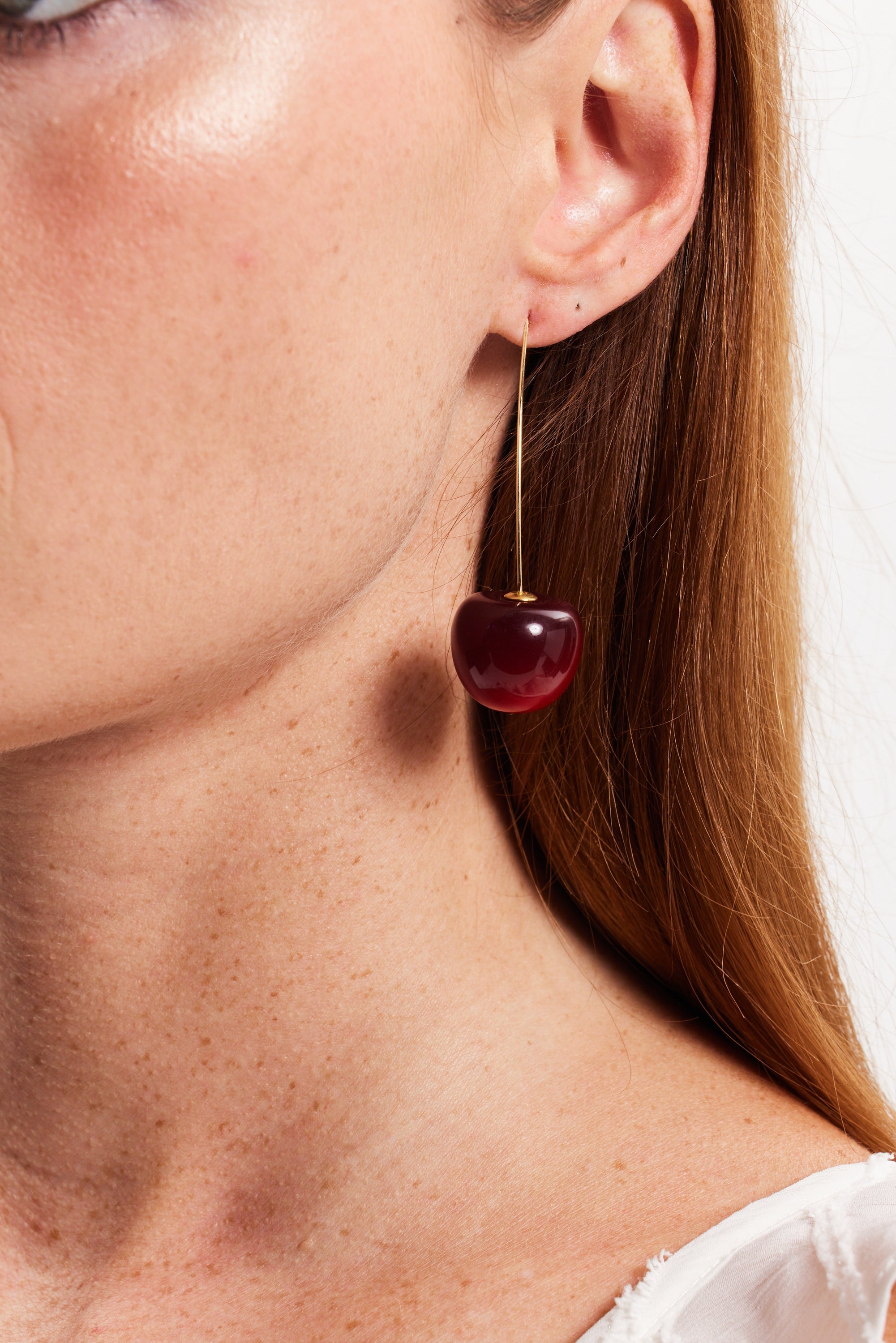 Liquorish Plain Cherry Drop Style Earrings