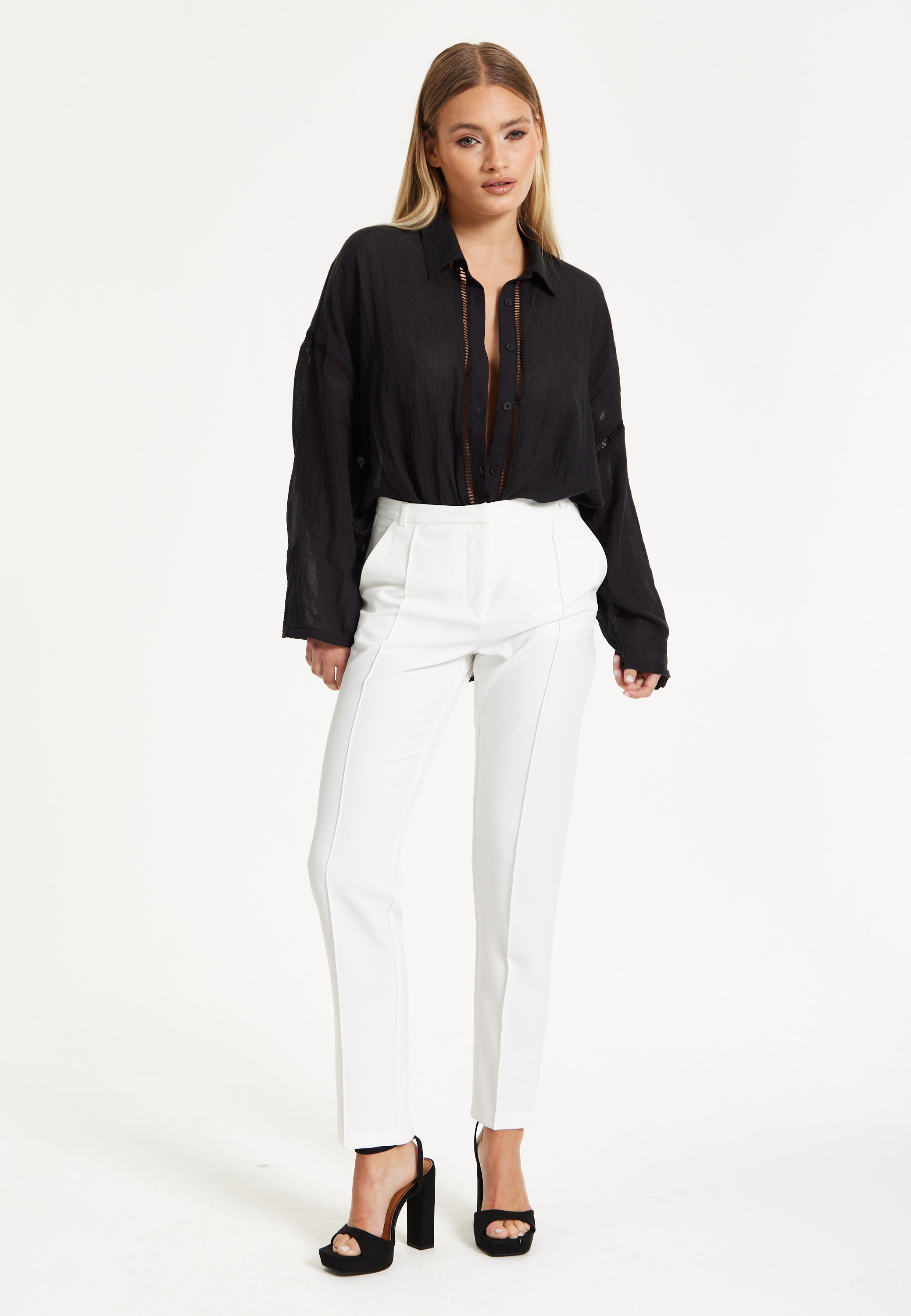Black Sheer Relaxed Fit Shirt
