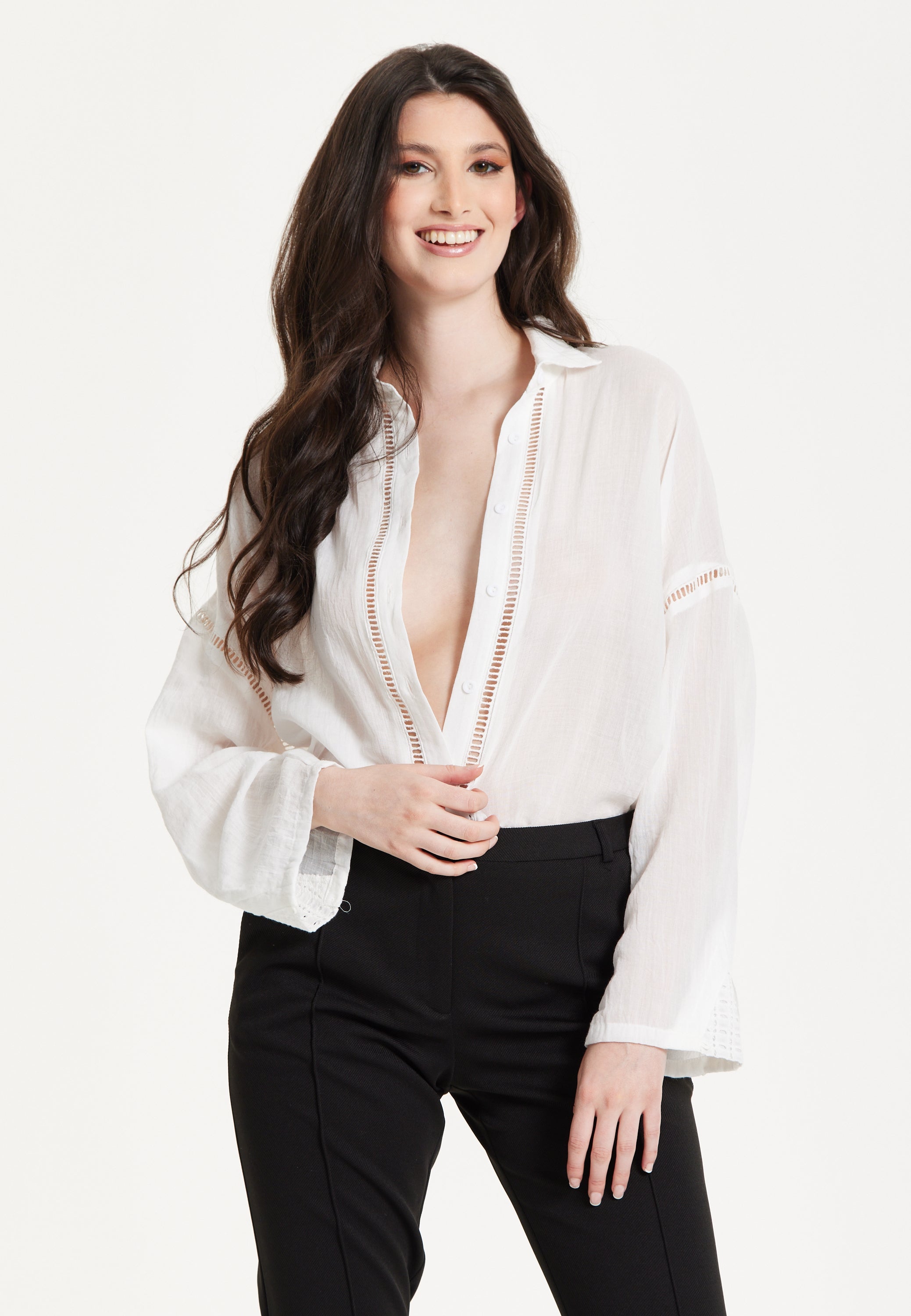 White Sheer Relaxed Fit Shirt