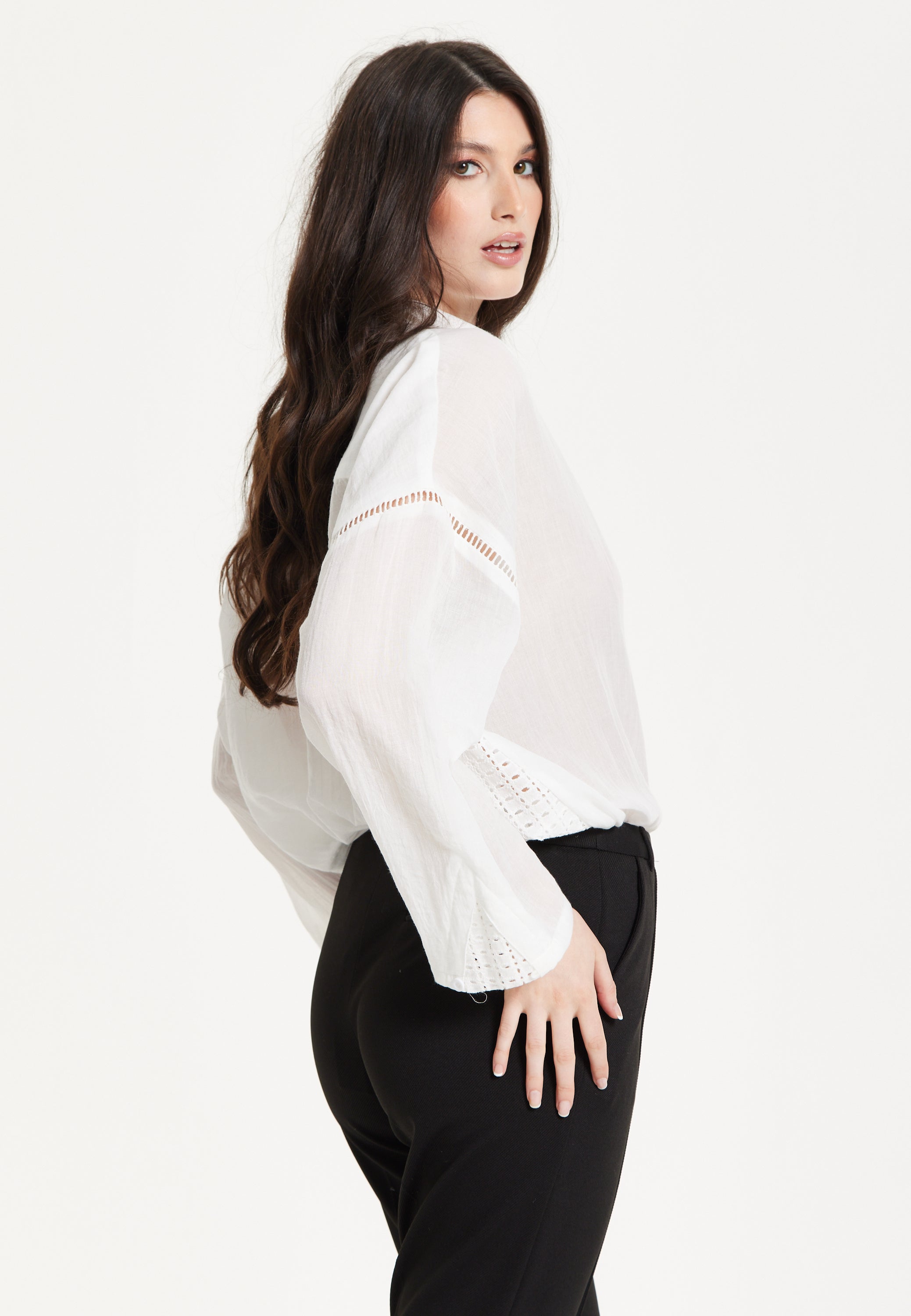 White Sheer Relaxed Fit Shirt