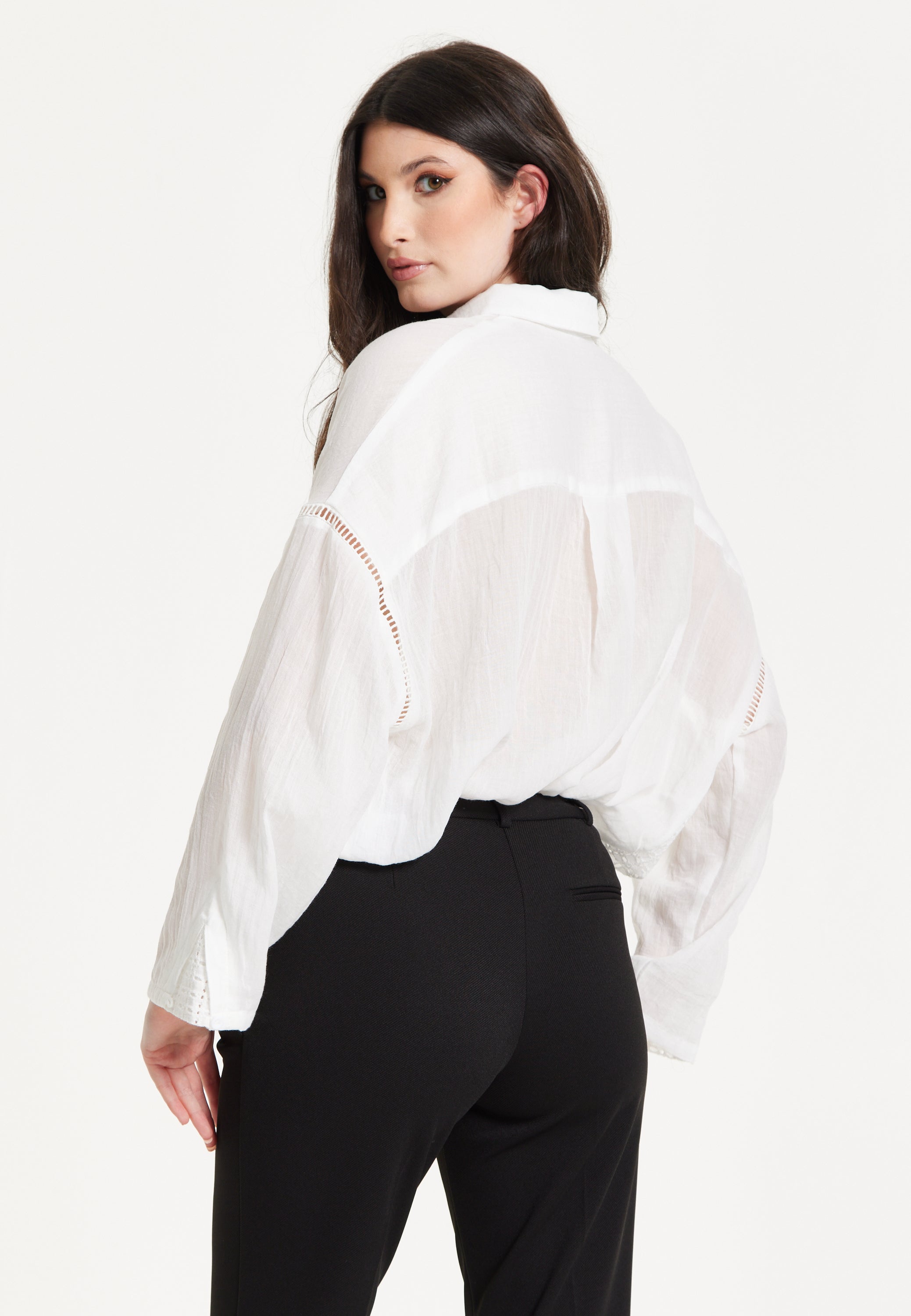 White Sheer Relaxed Fit Shirt