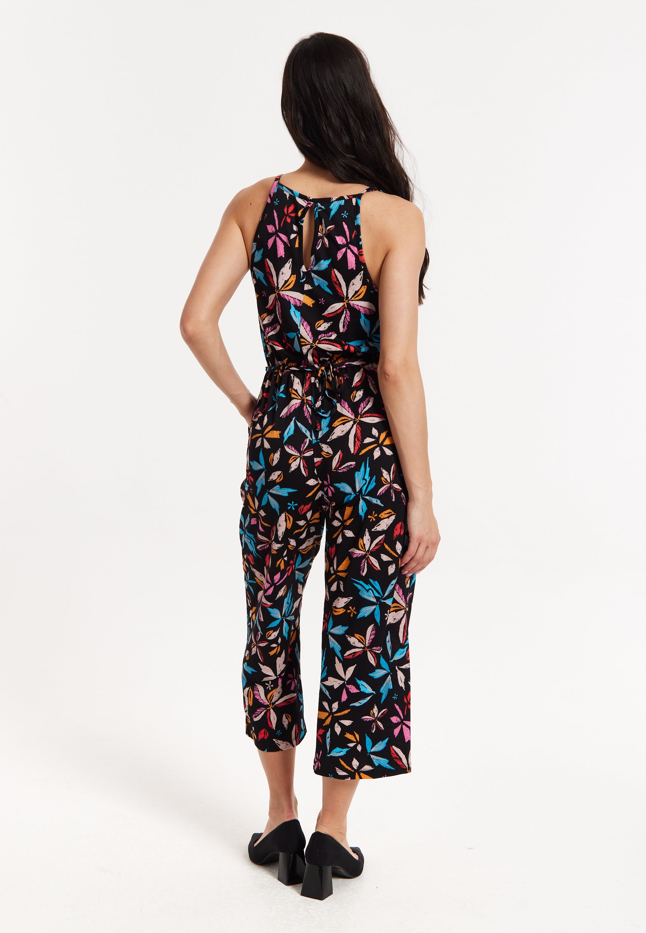 Floral Print Sleeveless Jumpsuit