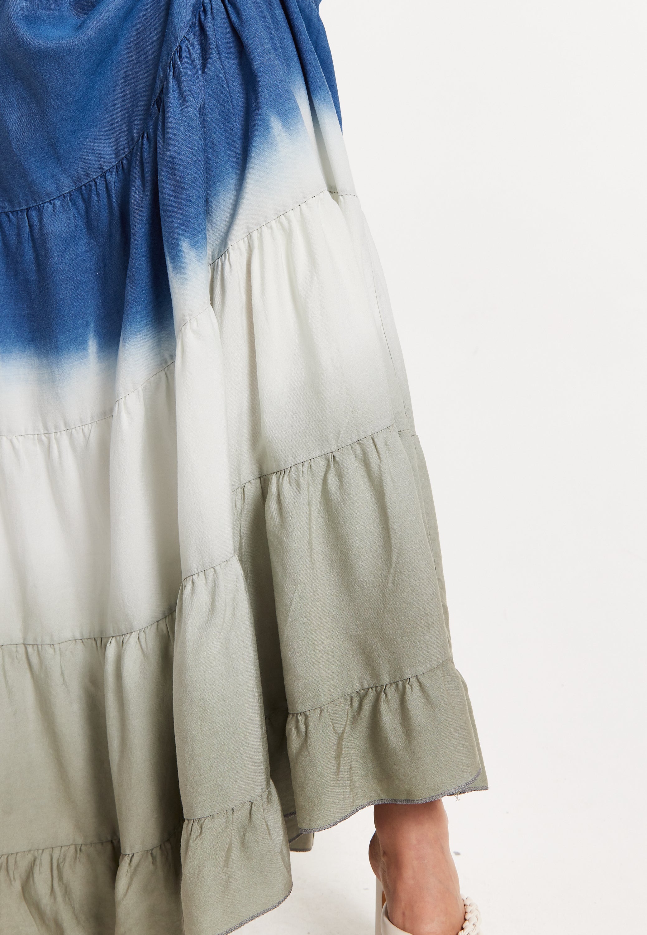 Ombre Smocked Waist Maxi Skirt