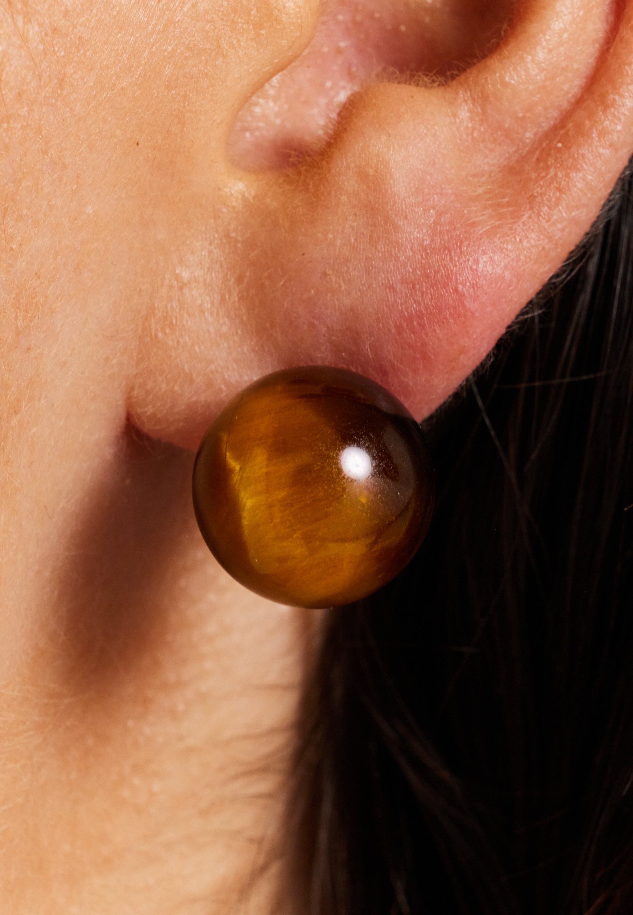 Tigers Eye Spheres Earrings