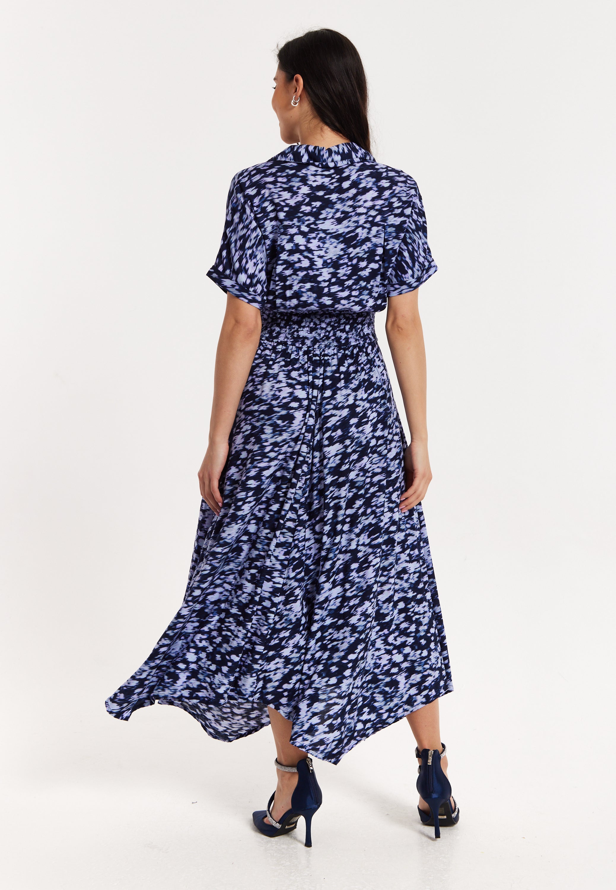 Abstract Printed Elasticated Waist Dress