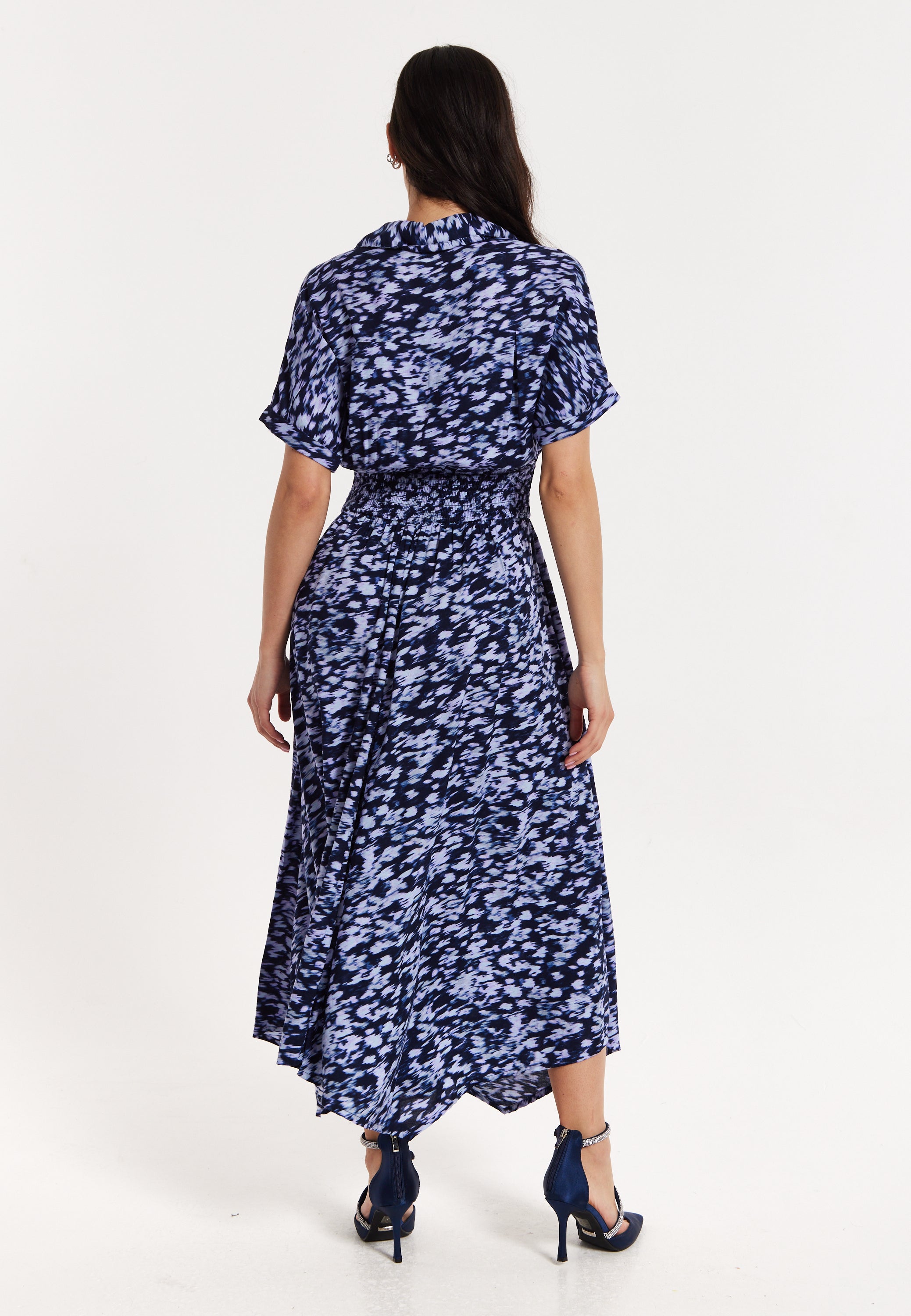 Abstract Printed Elasticated Waist Dress