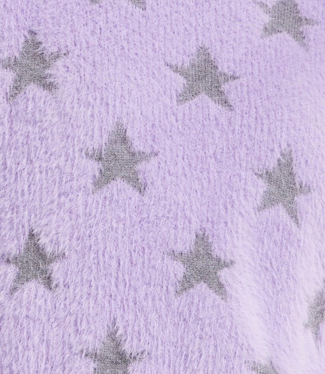 Women’s Jumper in Lilac with Fluffy Grey Star Pattern