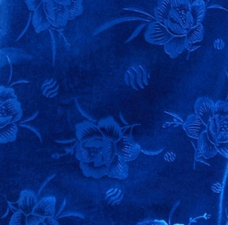 Women's Midi Dress in Royal Blue Velvet with Corset Style and Long Balloon Sleeves