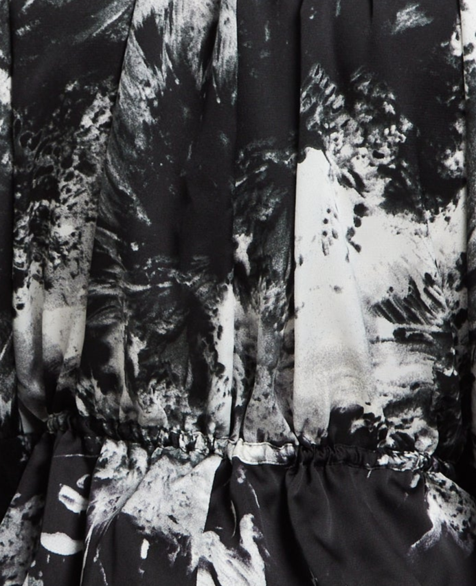 Women's Abstract Print Shirt with Long Sleeves, Button Up Front, Matching Tie Waist, and Shirt Collar - Regular Fit