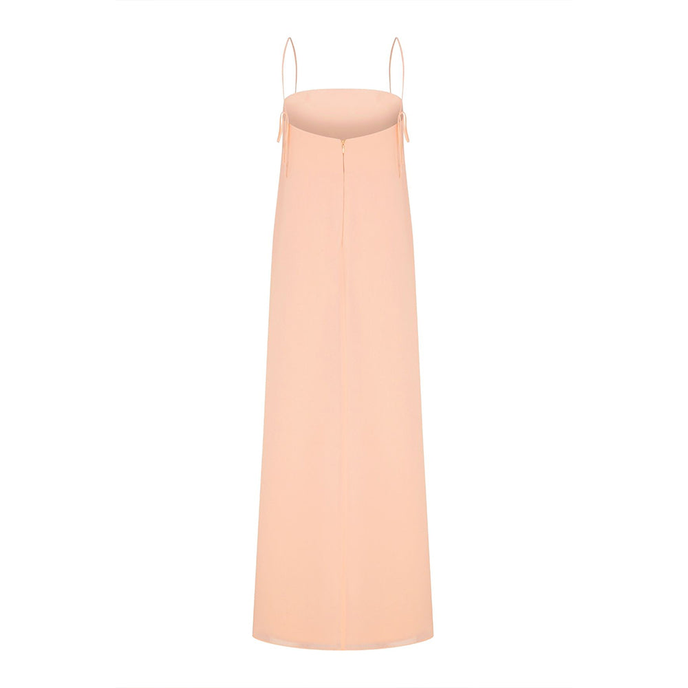 Aella Long Dress in Apricot Cream