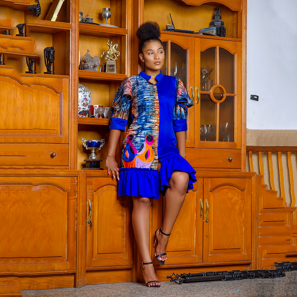 Alani dress in blue: Effortless grace, captivating hue. Embrace elegance in this stunning attire.