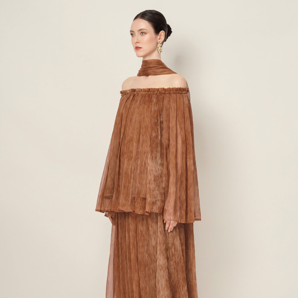 Alba chiffon maxi skirt from studio clothing shop for elegant looks. Shop Now!