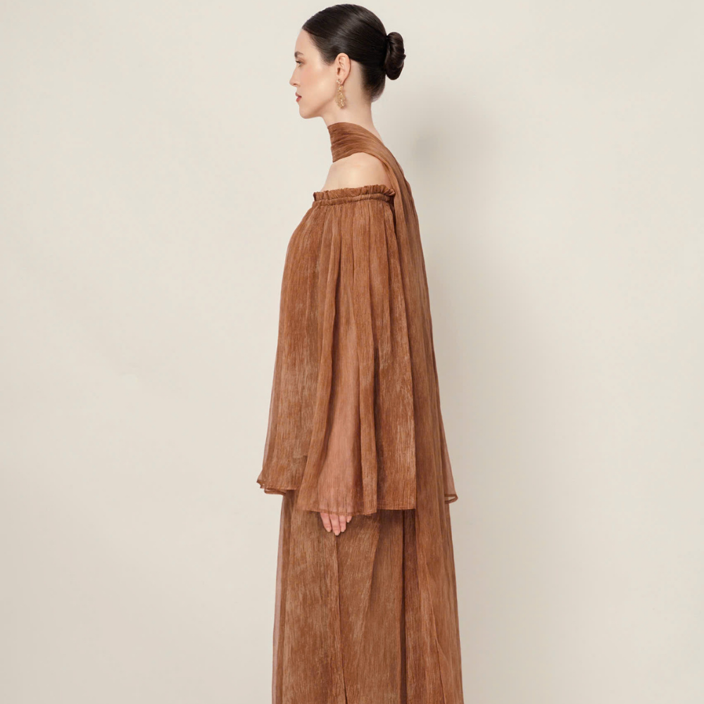 Alba chiffon maxi skirt from studio clothing shop for elegant looks. Shop Now!