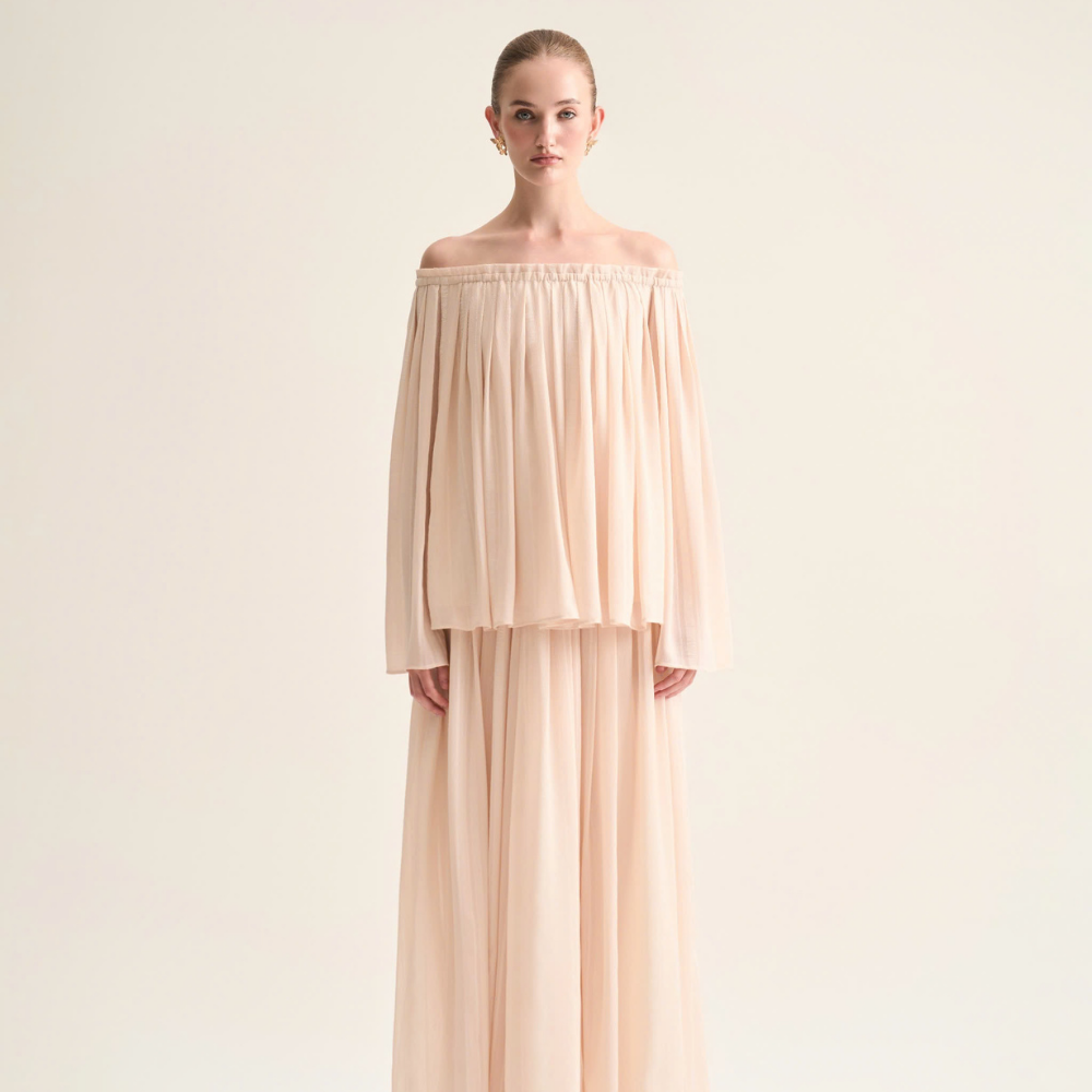 Graceful Alba Off-Shoulder Top from studio clothing shop for timeless style. Shop Now!