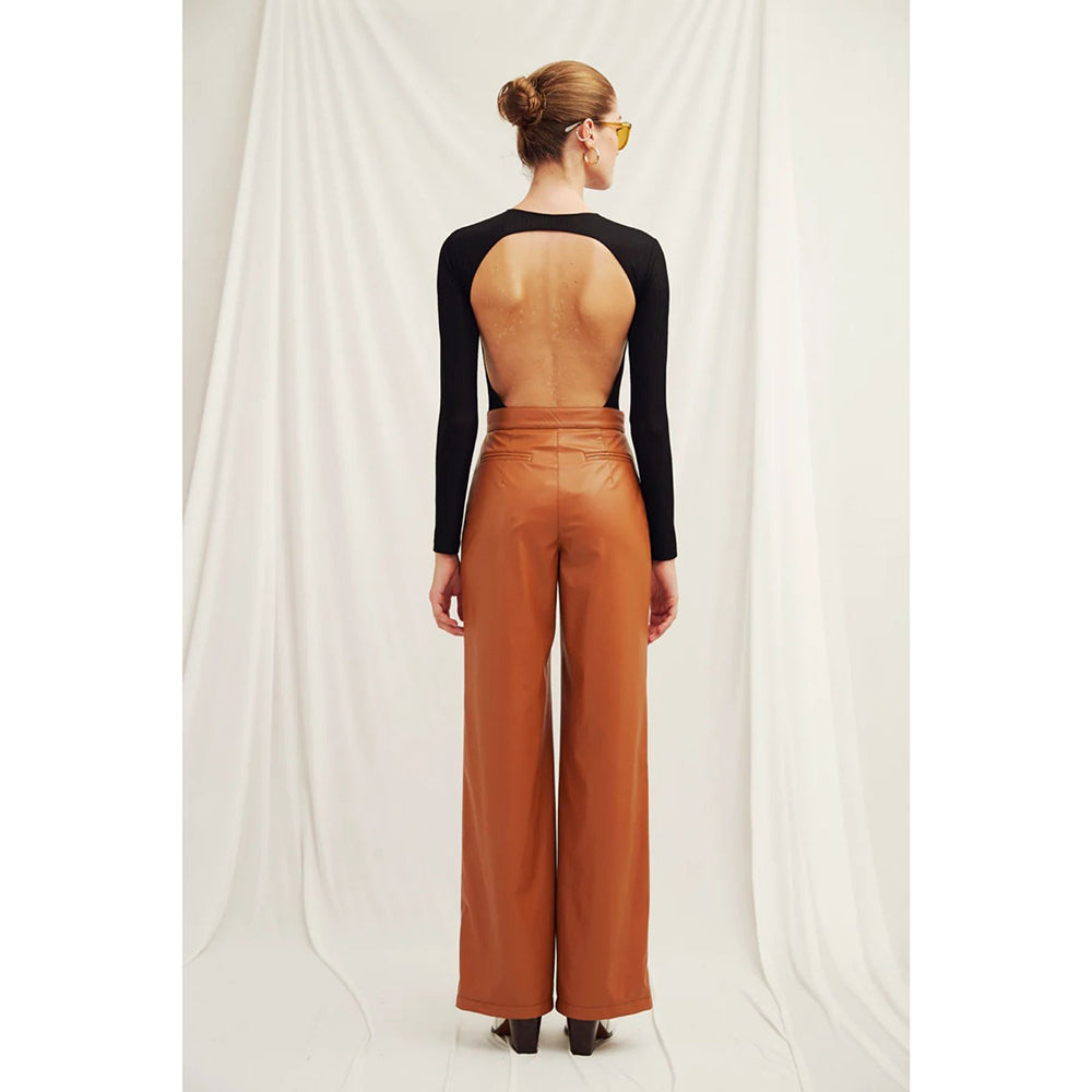 Stylish Alba Vegan Leather Wide Leg Trousers from our women clothing store. Shop Now!