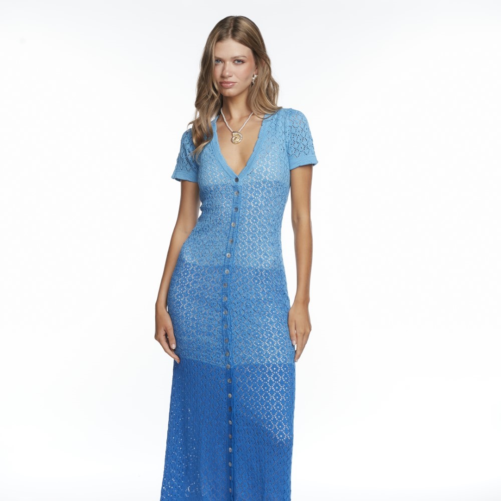 Discover the Alexandra Blue Dress in finest luxury clothing beauty. Shop Now!