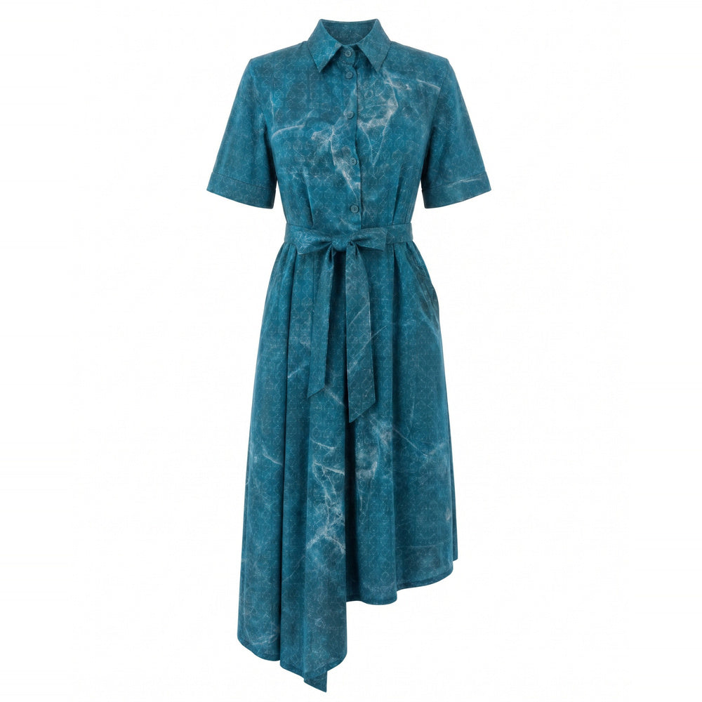 Shop online from our exclusive website and discover the Asymmetric Eucalyptus Silk Shirt Dress by Benedetti Life, crafted from sustainable eucalyptus silk for fluid elegance, comfort, and modern versatile style.