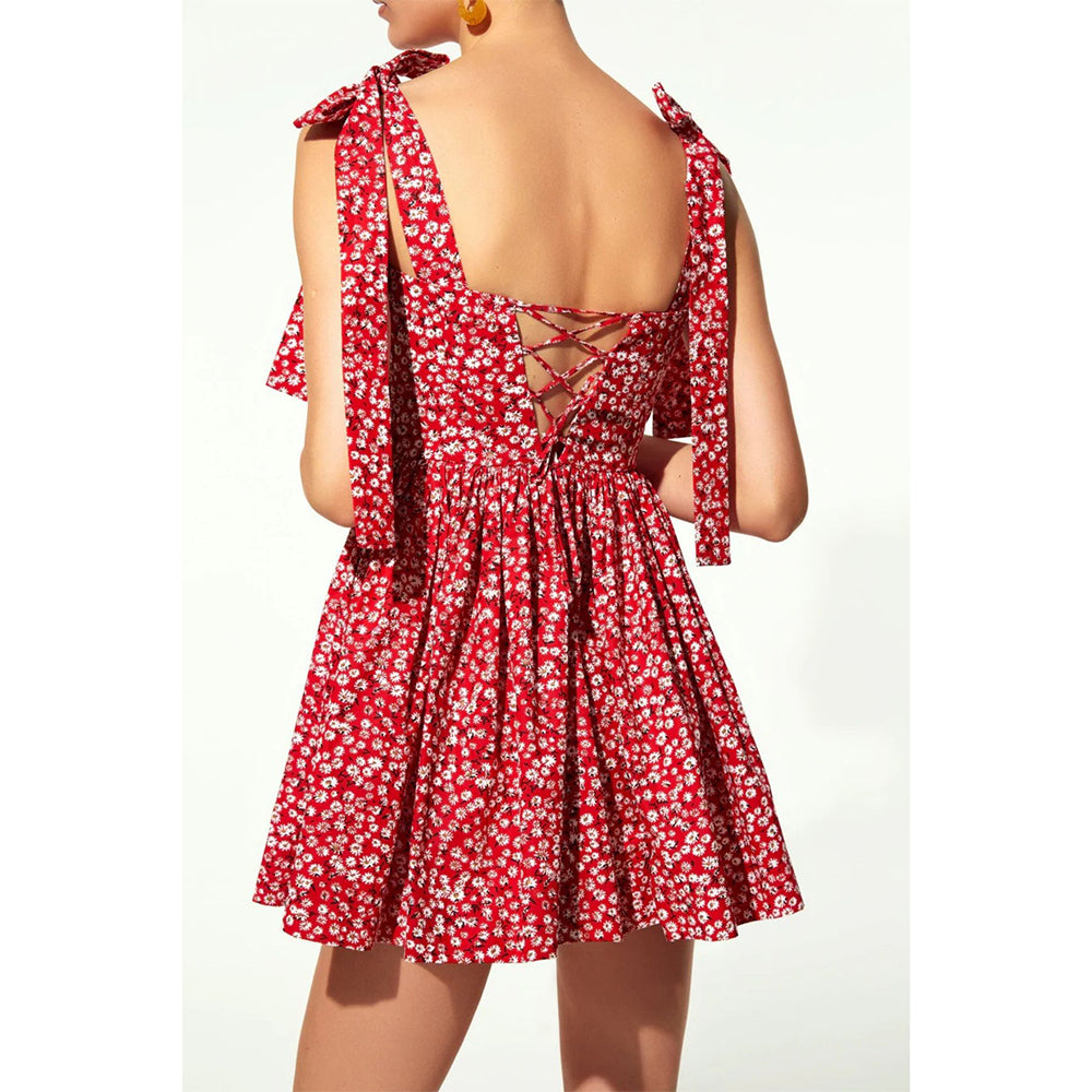 Audree Floral Print Poplin Mini Dress