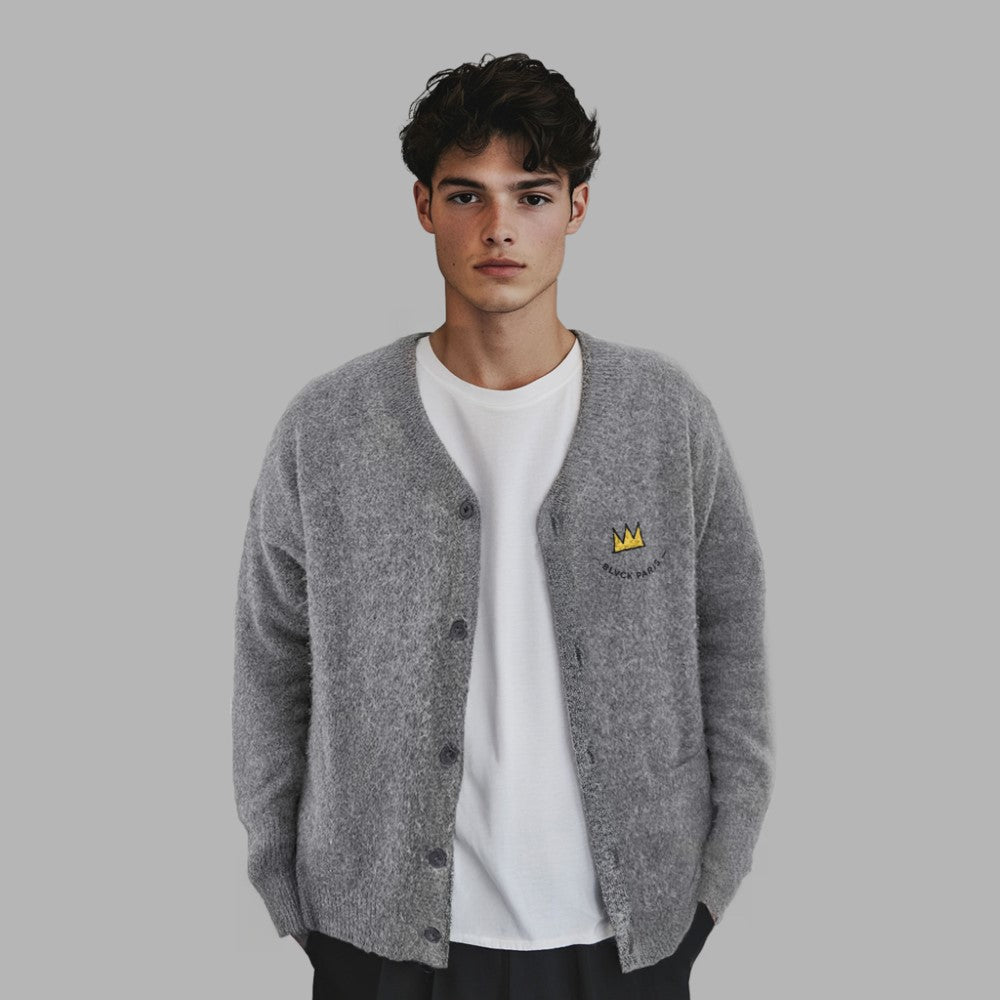 BLVCKXBASQ Crown Cardigan defines luxury shopping elegance. Shop Now!