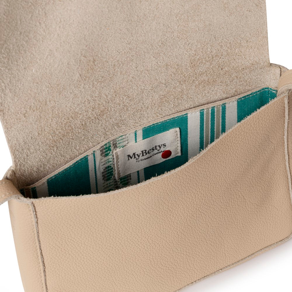 Bandolera Cuir Beige cross bag for women with elegance and flair. Shop Now!