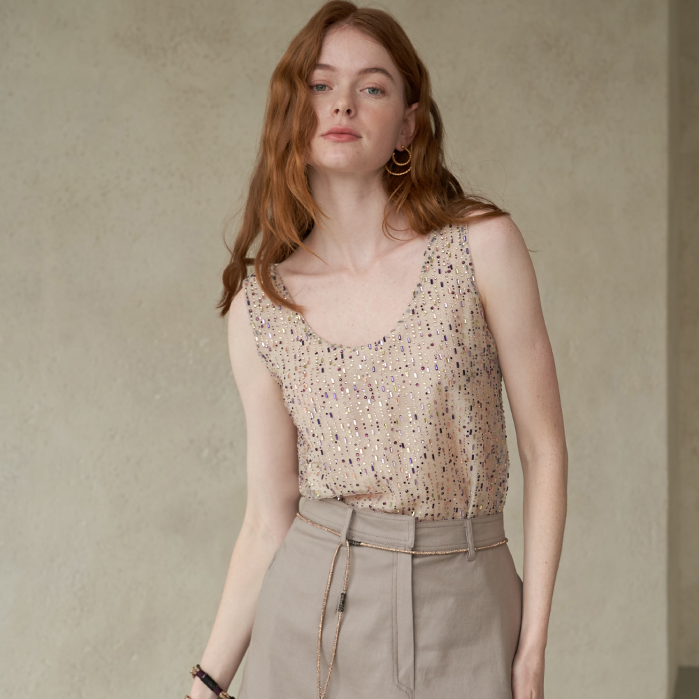 Find elegant beaded sleeveless tank tops on our clothing website. Shop Now!