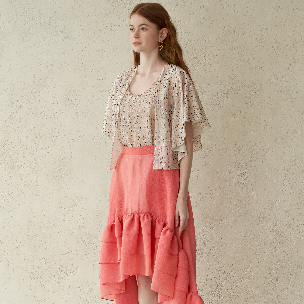 Add charm to your dresses with a beads asymmetric flared cardigan for stylish layering. Shop Now!