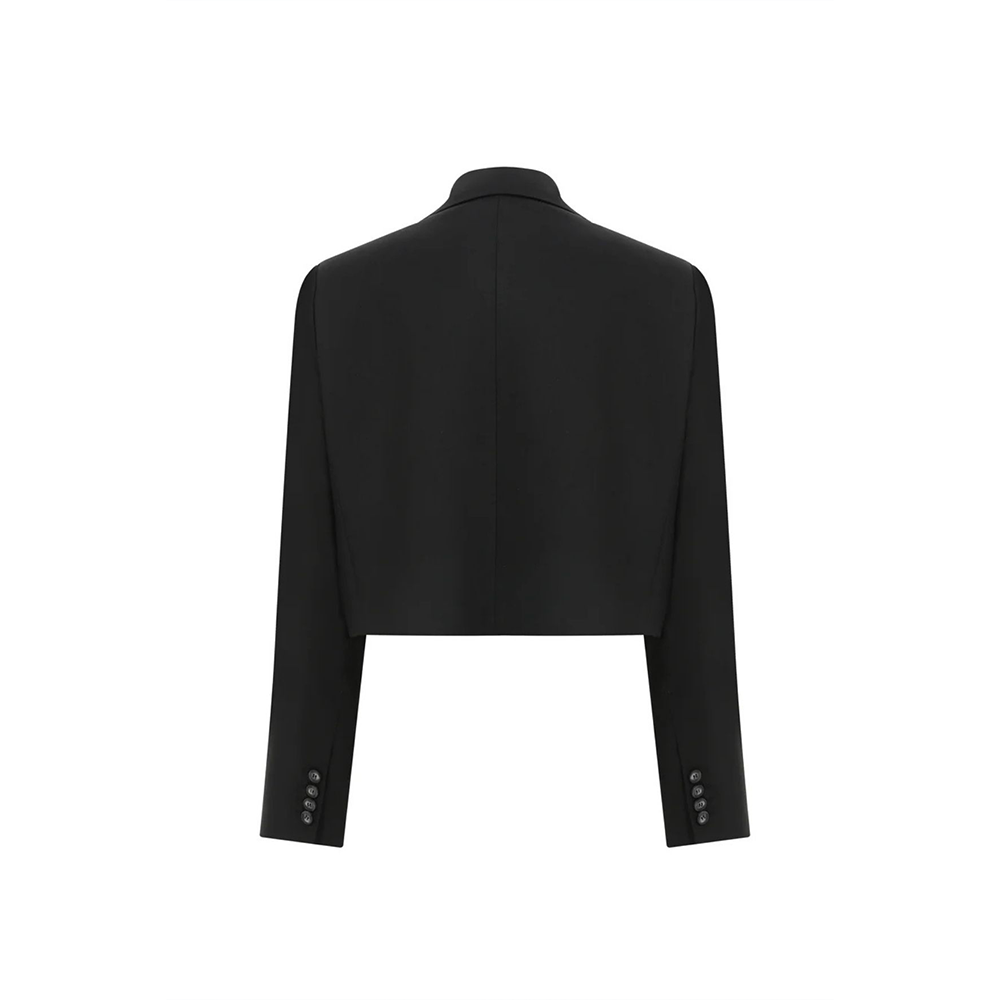 Boxy Cropped Blazer In Black