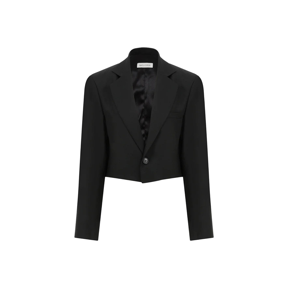 Boxy Cropped Blazer In Black