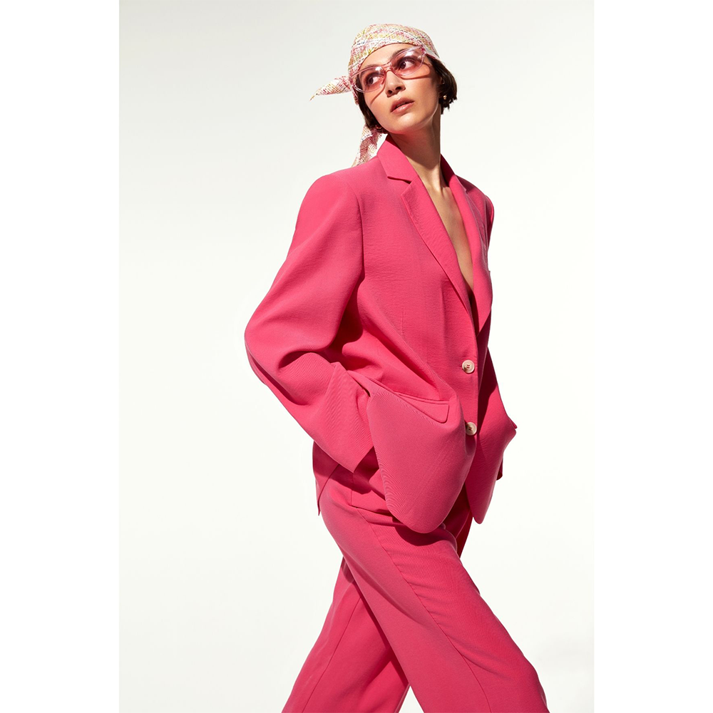 Boxy Oversize Blazer in Bubble Gum Pink