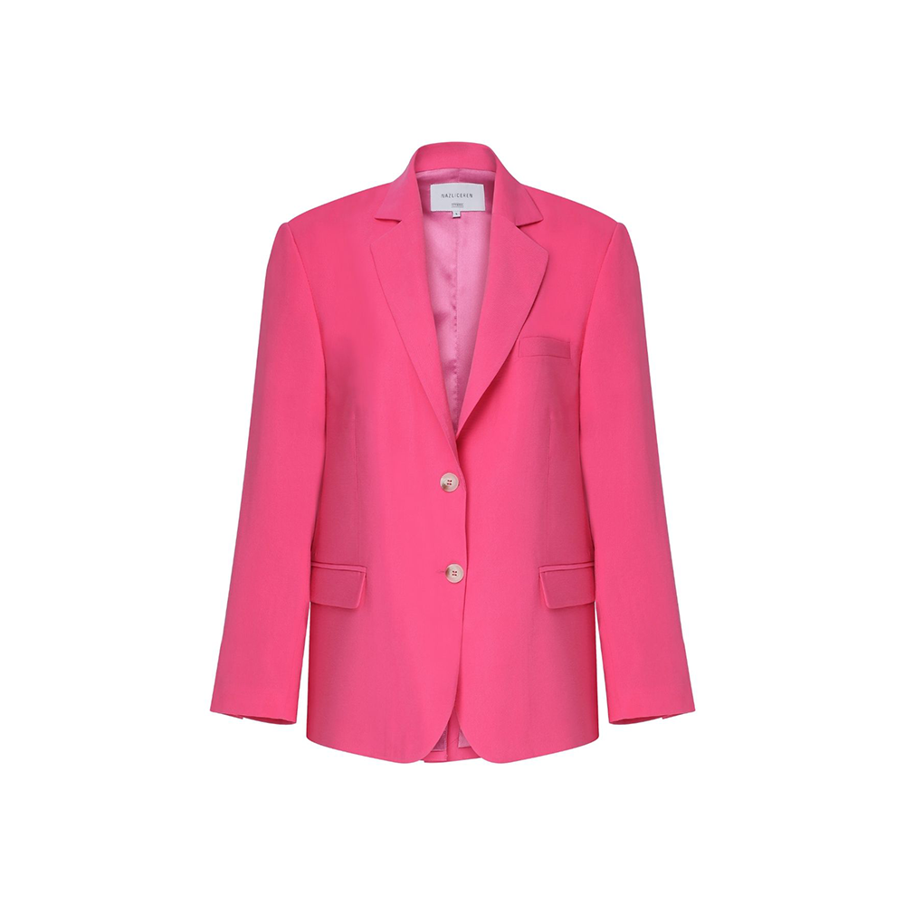 Boxy Oversize Blazer in Bubble Gum Pink
