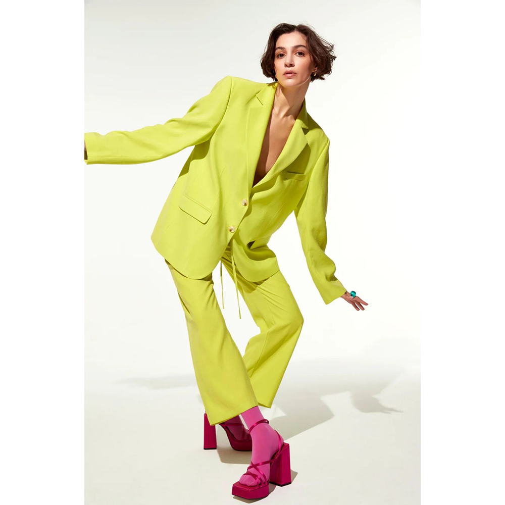 Boxy Oversize Blazer in Lime