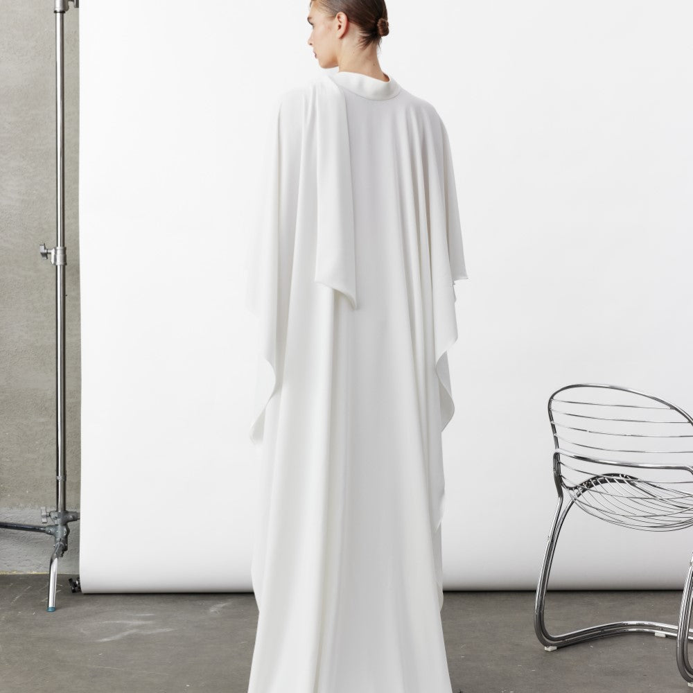 Caro Crepe Cape In White