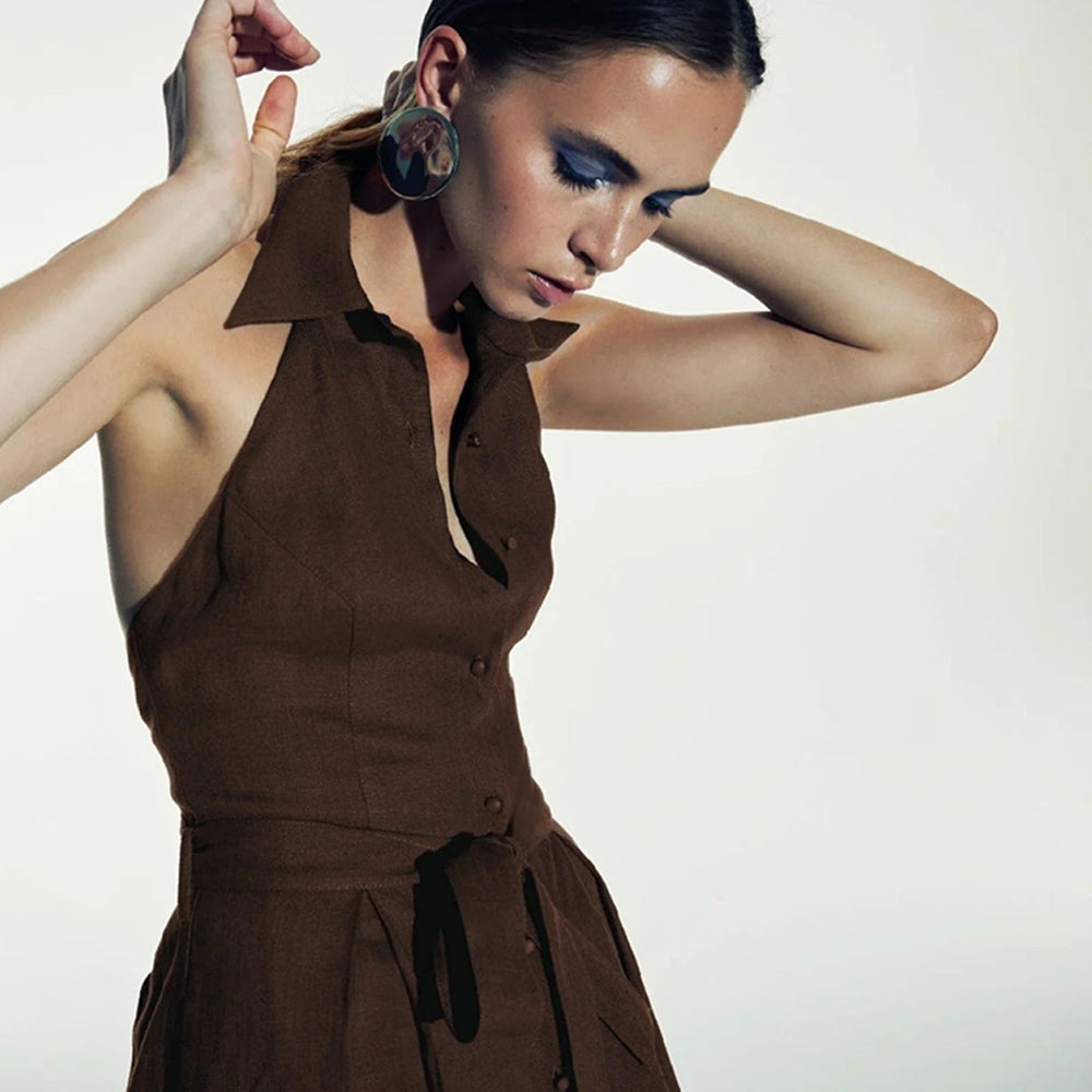 Carrie Linen Midi Dress