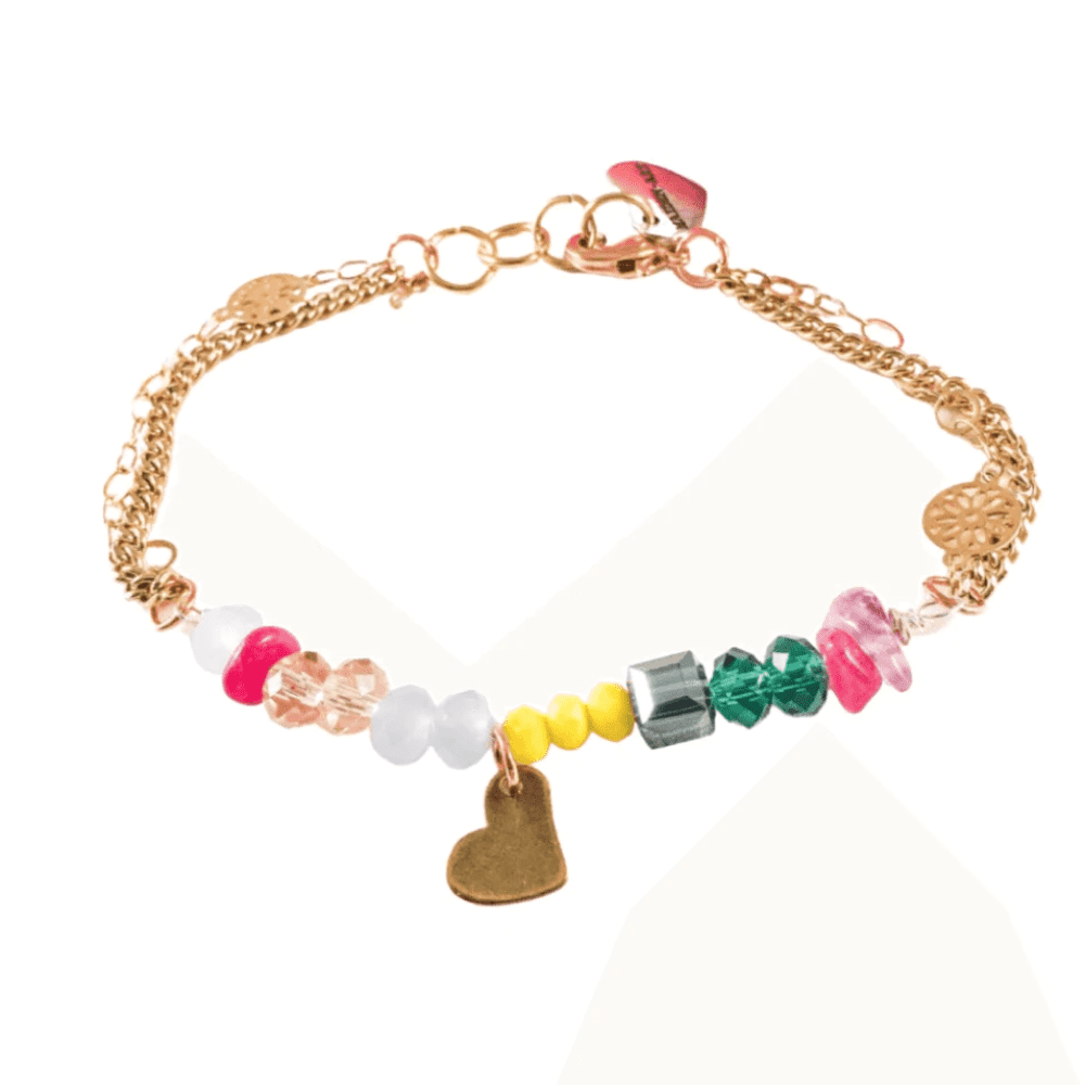 Colorful Beads Heart Bracelet is the perfect gift for a girlfriend or to purchase for yourself, for good luck.