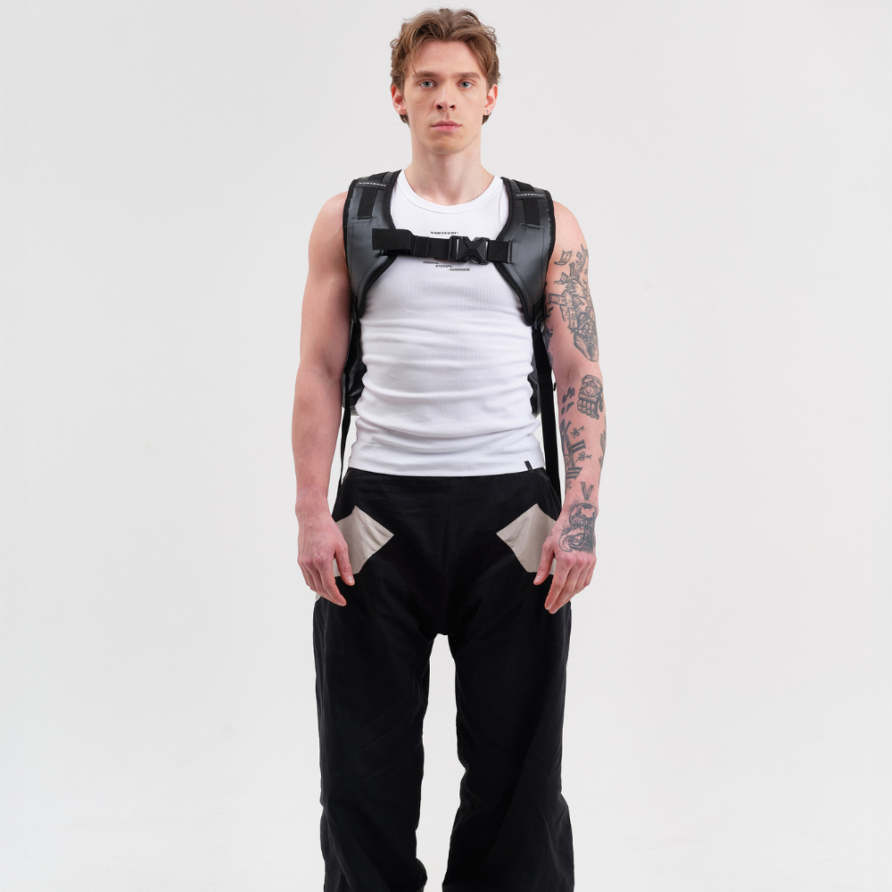 Shop online from our exclusive website and discover the Cryo Backpack by Voitech®, featuring waterproof PVC, welded seams, roll-top closure, and modular utility for technical everyday carry.