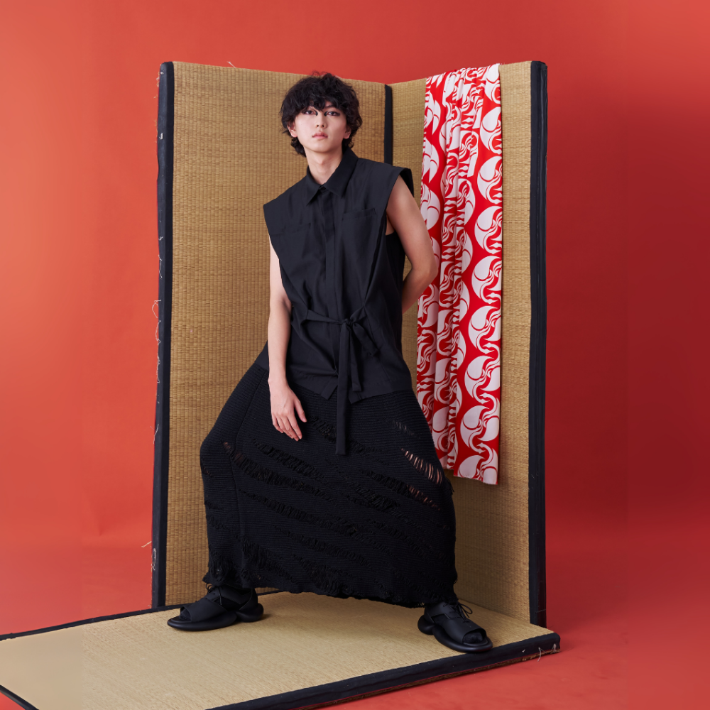 Fashion website features INF Deconstructed Jinbei Shirt. Shop Now!