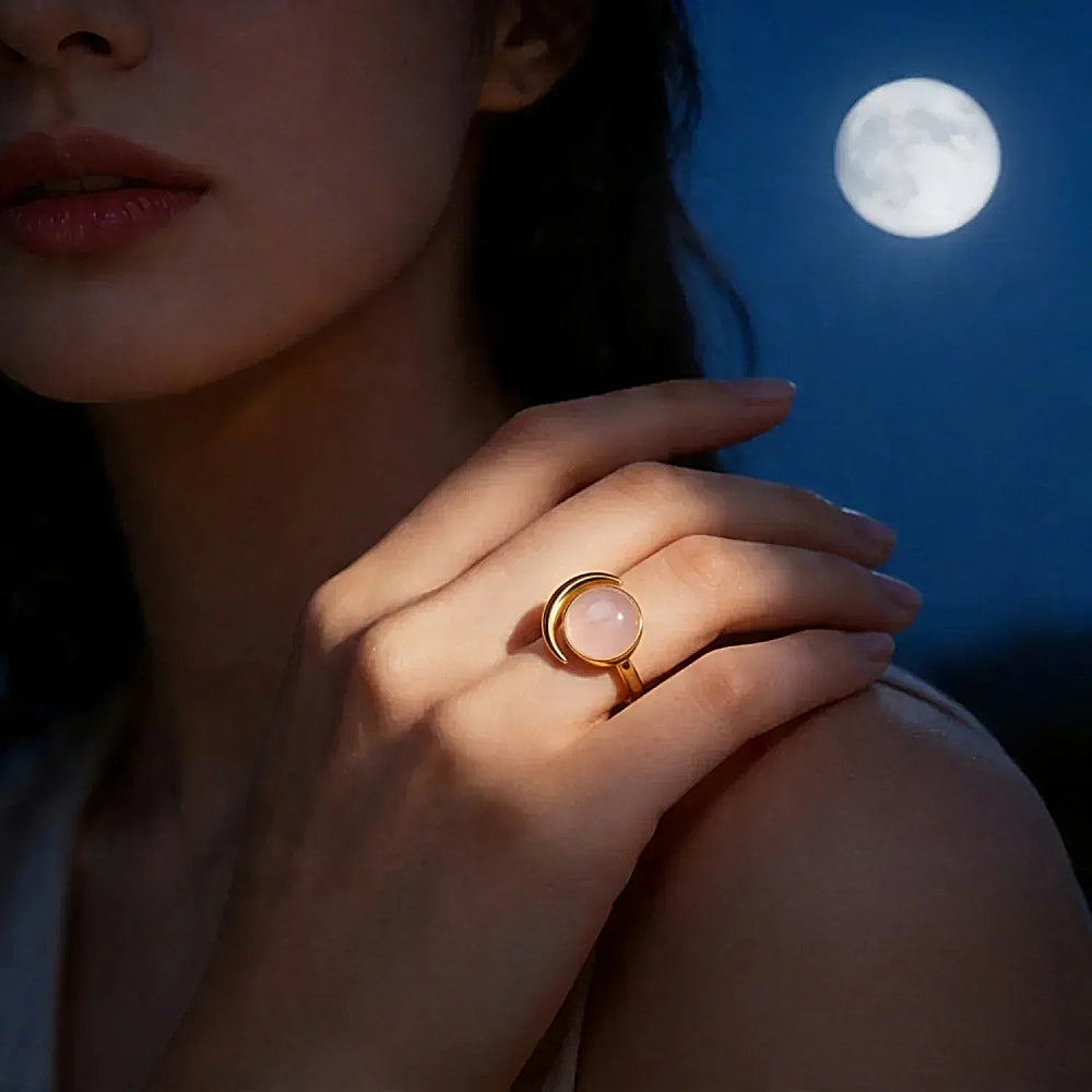 Discover the Eclipse Moonstone Gold Vermeil Ring at The Luxe Maison, featuring a luminous moonstone with captivating iridescent hues set in an elegant gold vermeil design. Inspired by the celestial beauty of an eclipse, this enchanting ring brings a touch of mystique, soft radiance, and timeless elegance to everyday wear and special occasions.