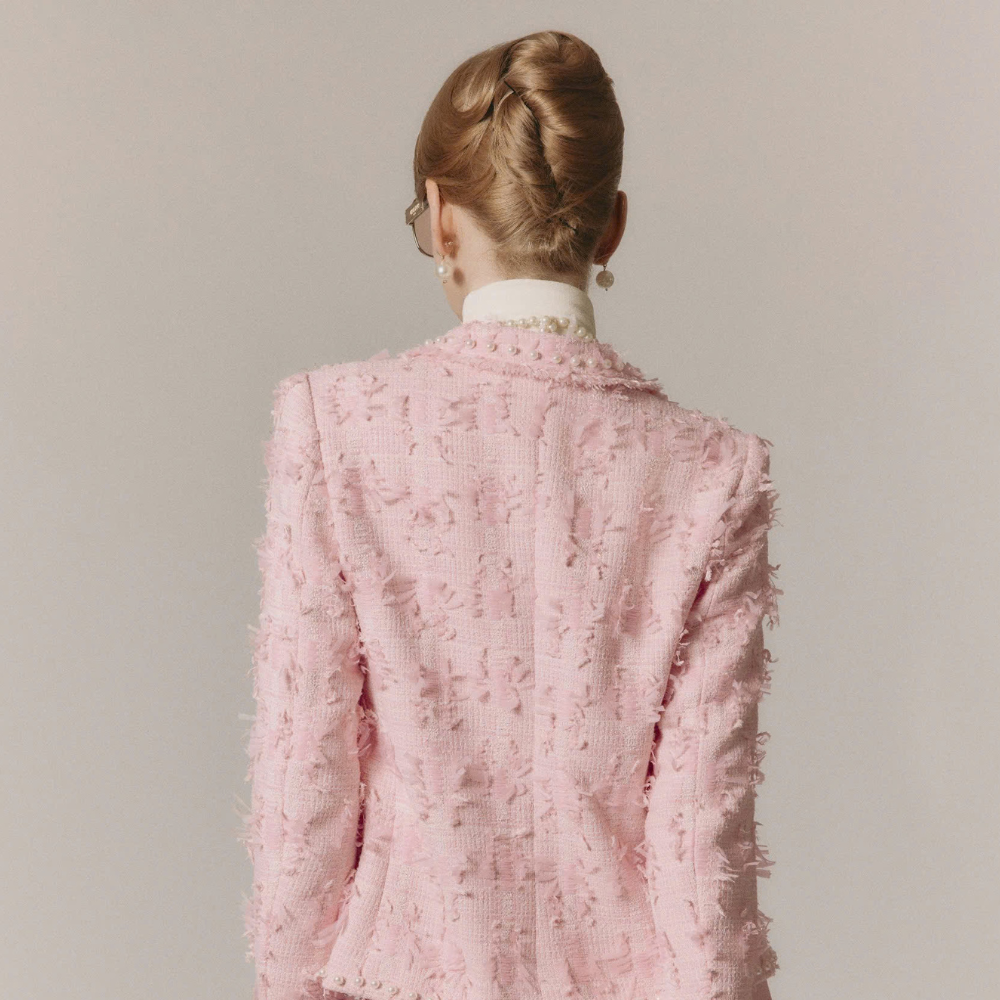 Discover Elara tweed jacket at our clothing shop for timeless style. Shop Now!