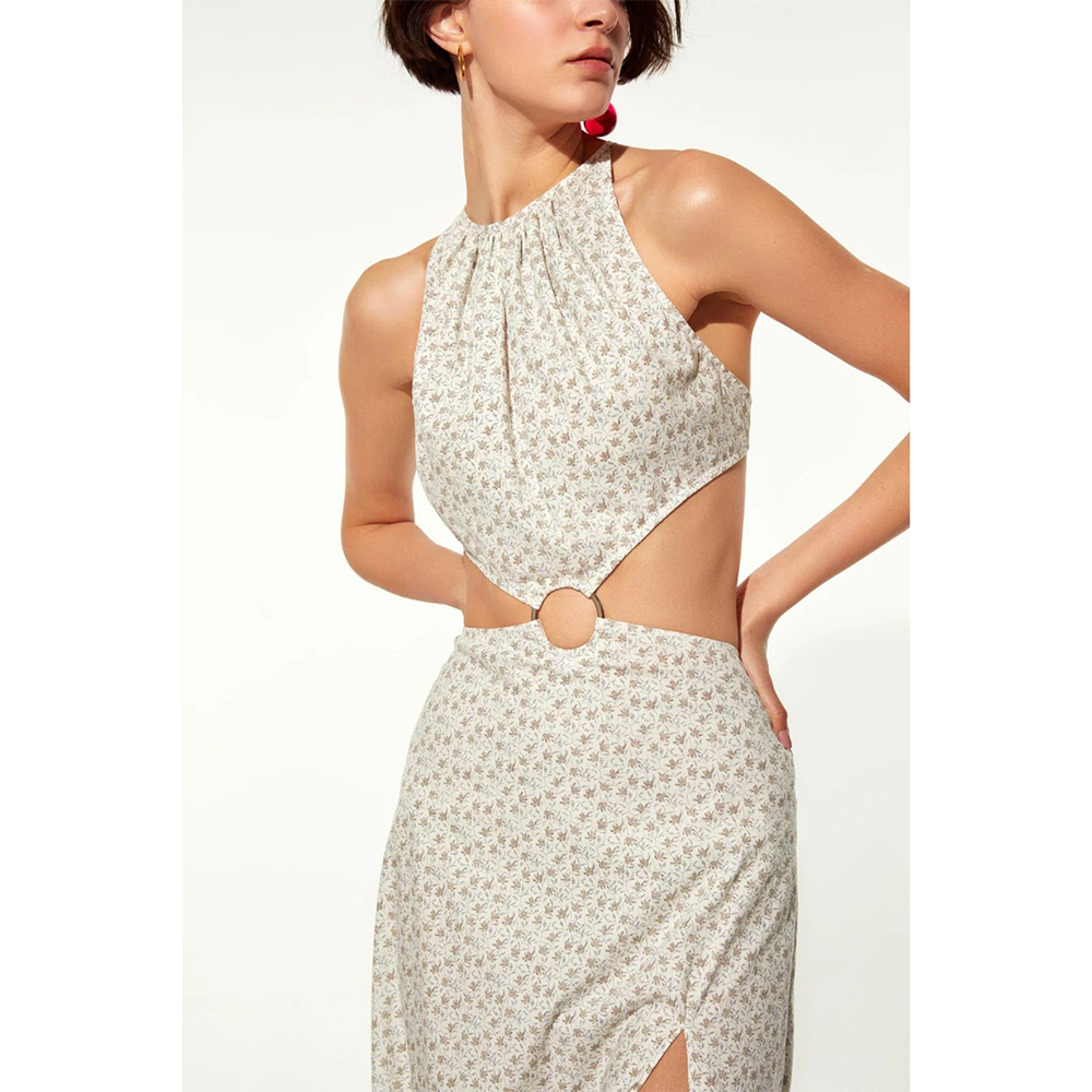 Eloise Ring Embellished Cotton Dress