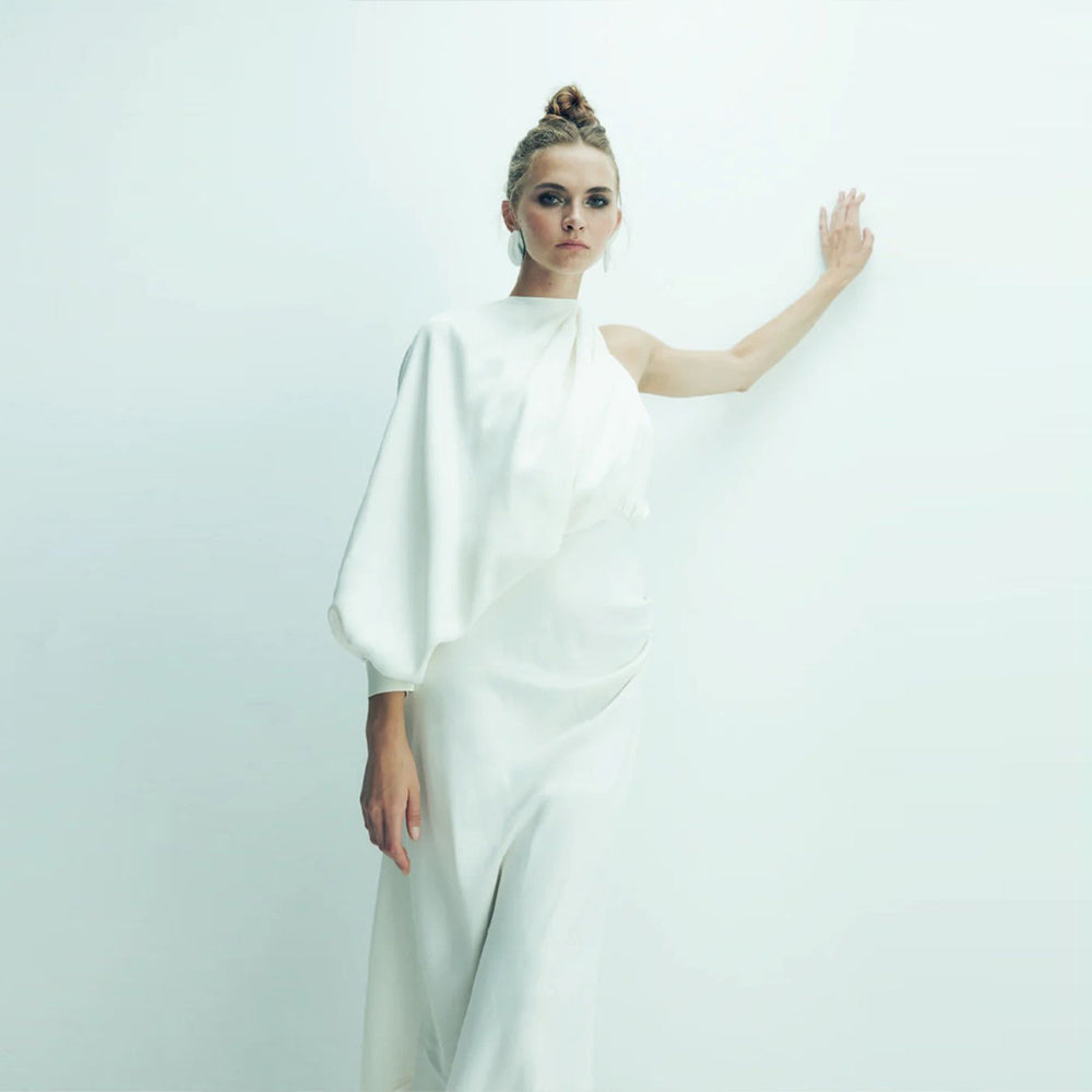 Emillien Asymmetric Satin Dress