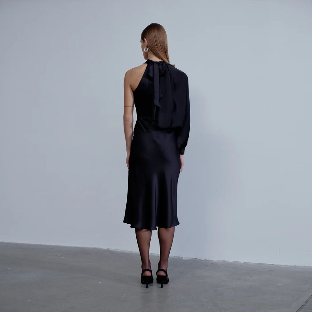 Emillien Asymmetric Satin Dress