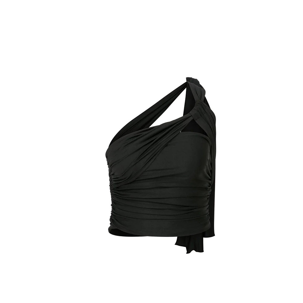 Evelyn Jersey Asymmetric Top in Black