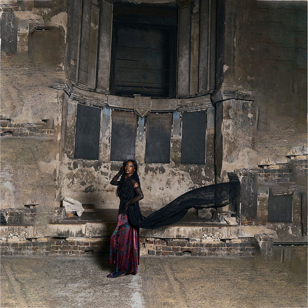 Everleigh Beaded Vest Cape In Black Bow Lace